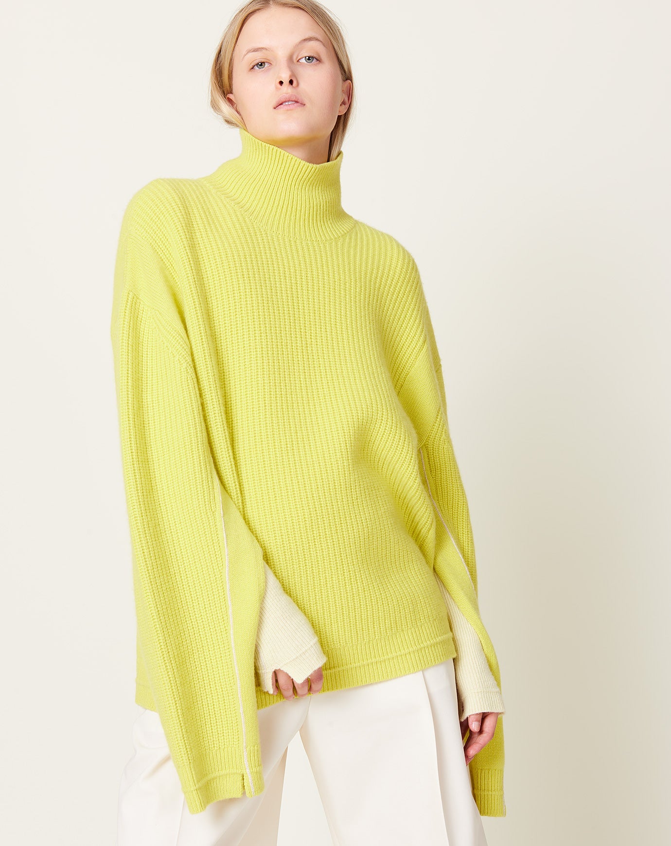 Maria McManus Oversized Turtleneck in Maize Yellow