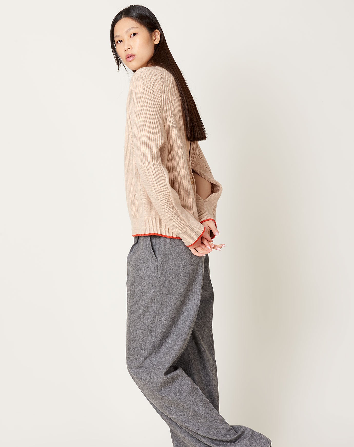 Maria McManus Tear Drop Back Crew in Blush