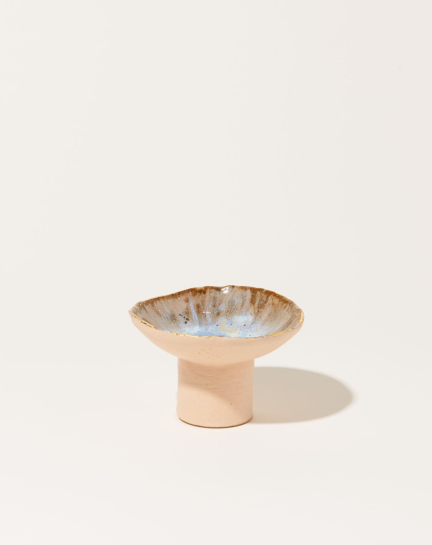 Minh Singer Small Iceland Pedestal Bowl in Light Dancing on Water