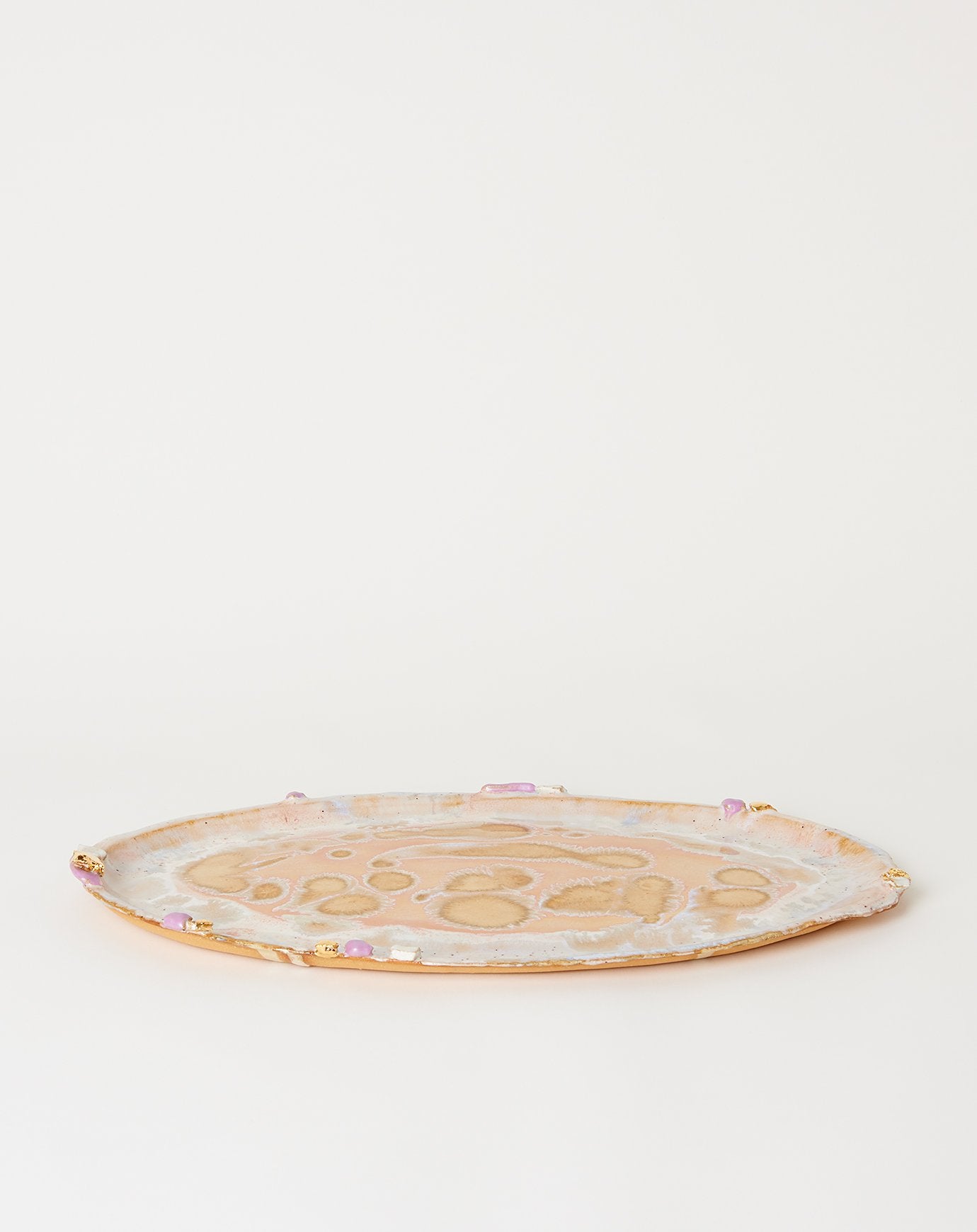 Minh Singer X-Large Ambrosia Oval Platter with Lilac Crust in Beach