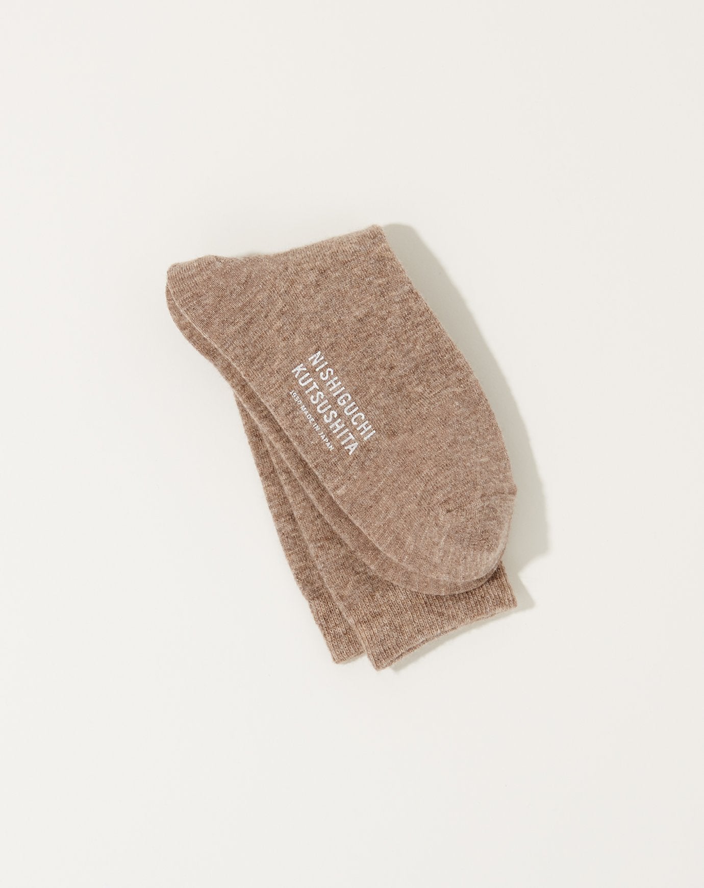 Nishiguchi Kutsushita Cashmere Wool Socks in Beige