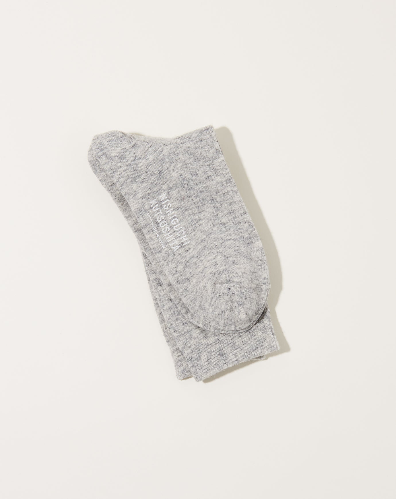 Nishiguchi Kutsushita Cashmere Wool Socks in Light Grey