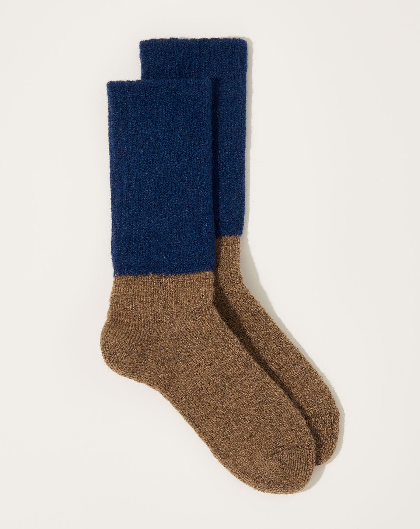 Nishiguchi Kutsushita Mohair Wool Pile Socks in Navy