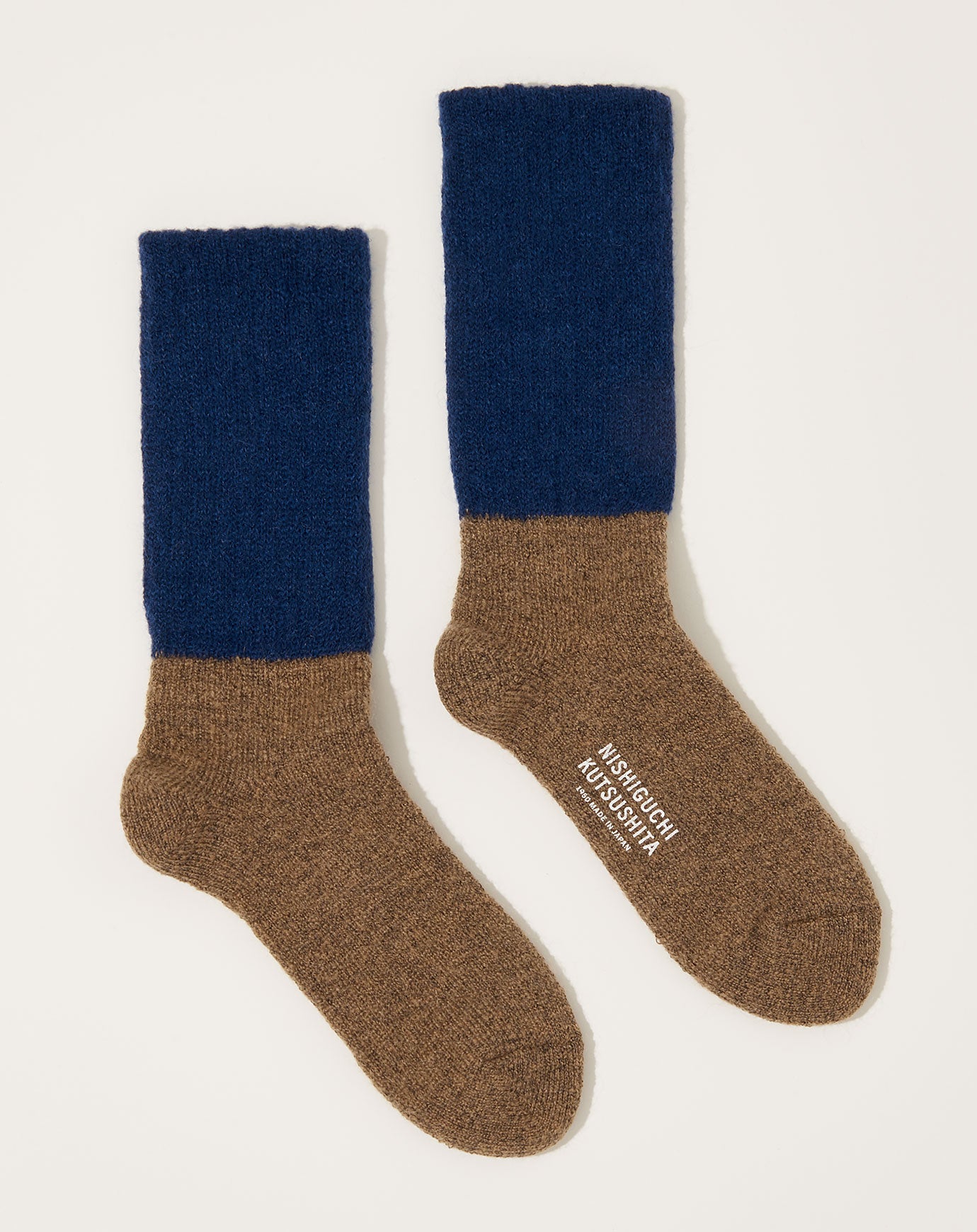 Nishiguchi Kutsushita Mohair Wool Pile Socks in Navy