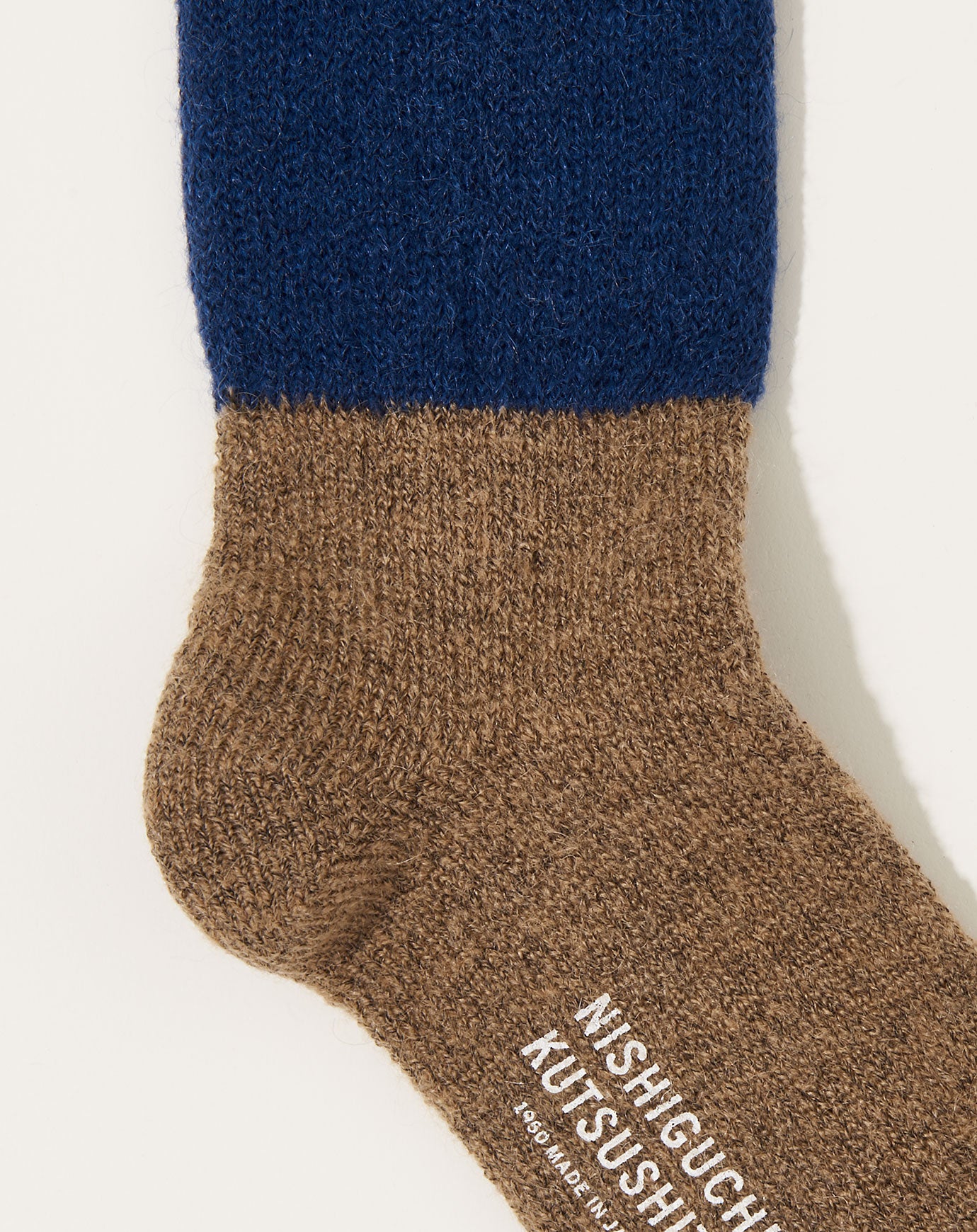 Nishiguchi Kutsushita Mohair Wool Pile Socks in Navy