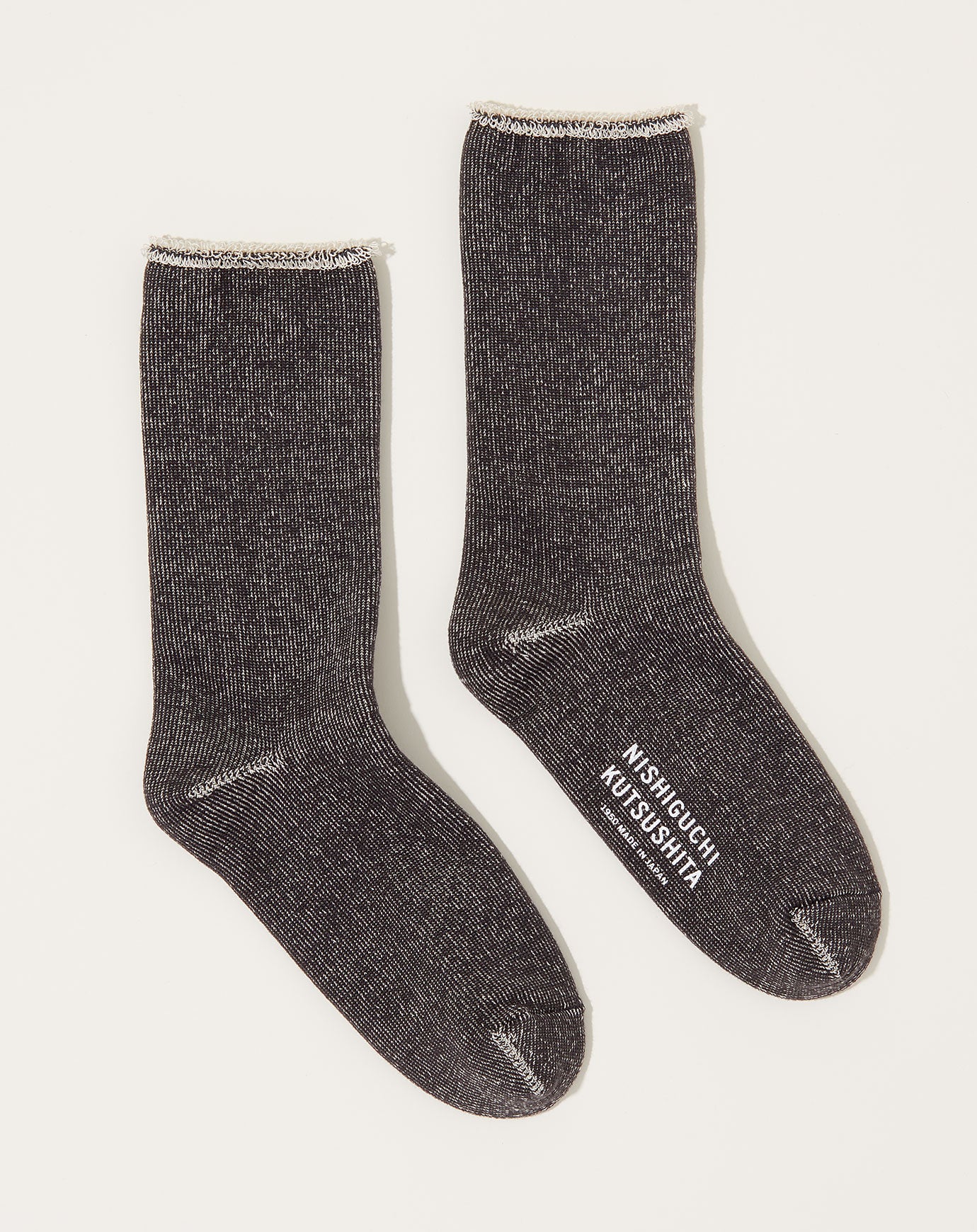 Nishiguchi Kutsushita Silk Cotton Lounge Socks in Charcoal