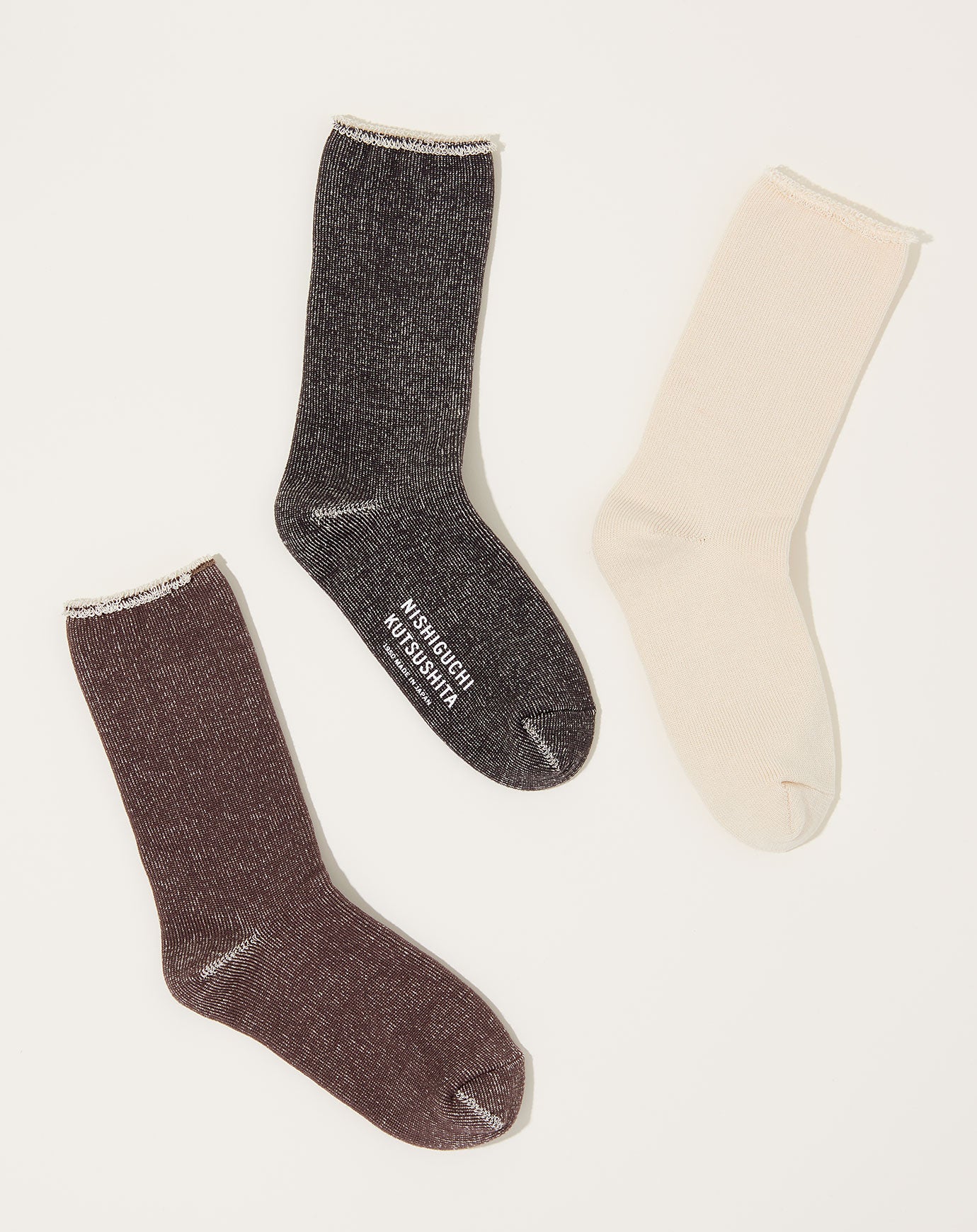 Nishiguchi Kutsushita Silk Cotton Lounge Socks in Charcoal