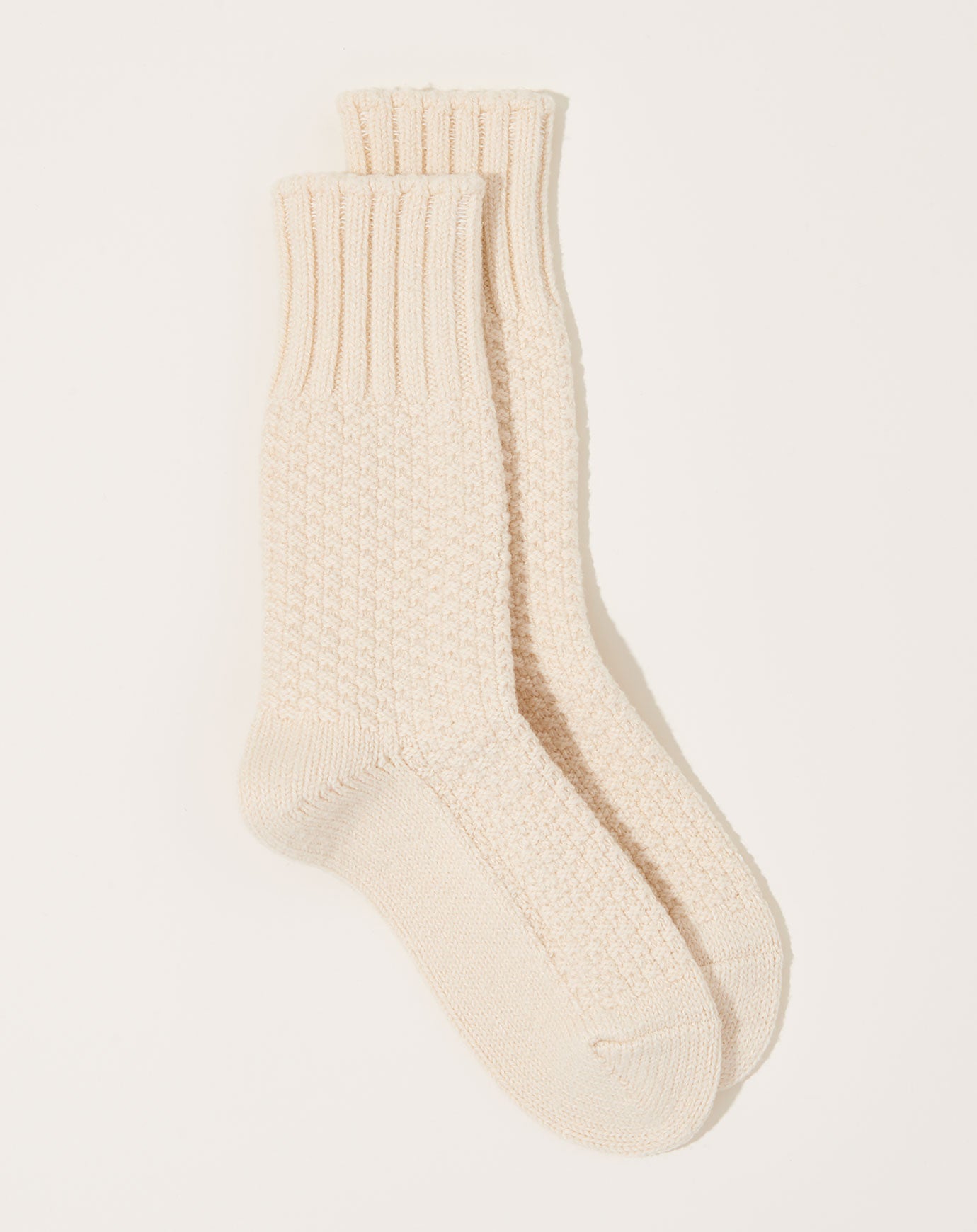 Nishiguchi Kutsushita Wool Cotton Boot Socks in Ivory