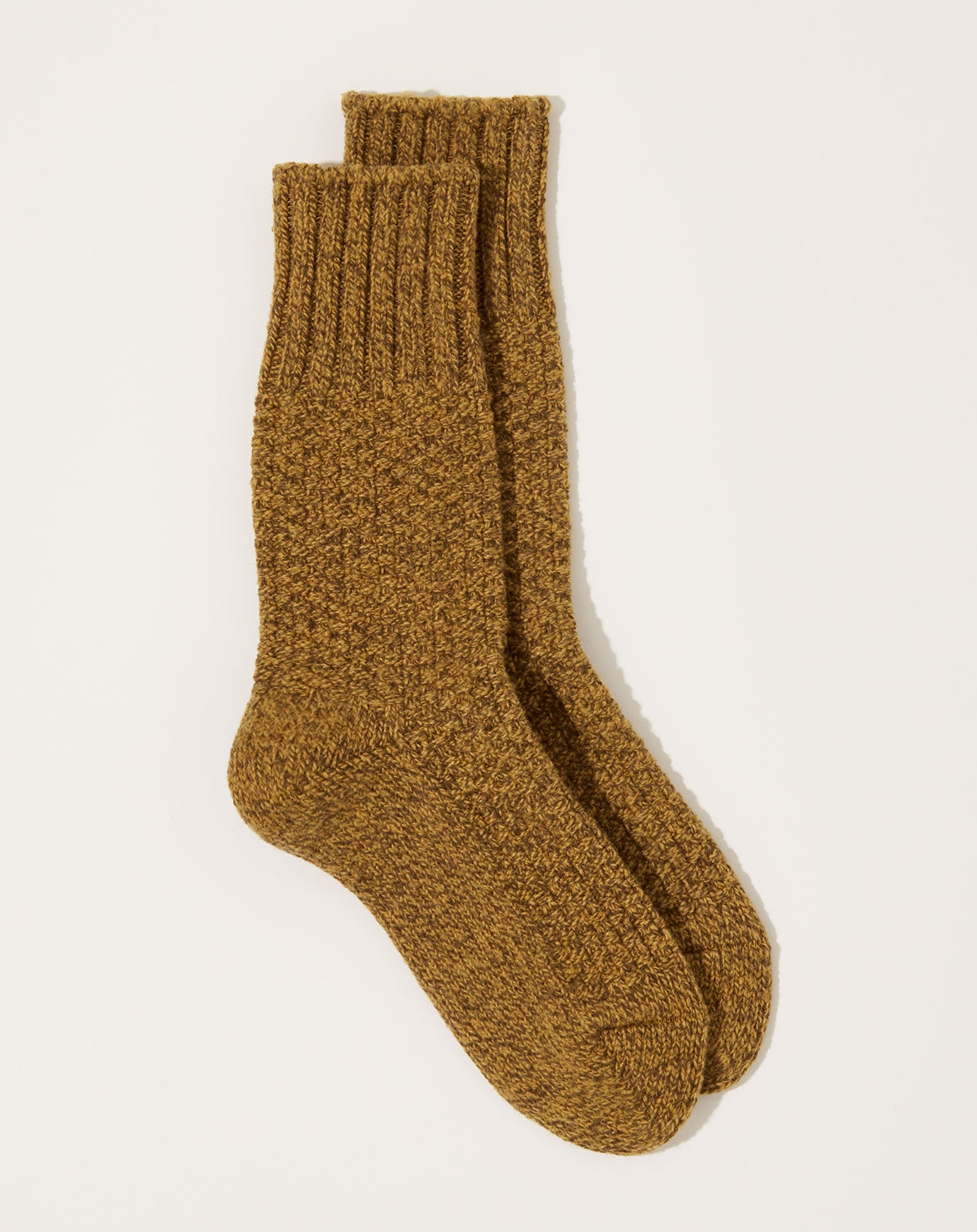 Nishiguchi Kutsushita Wool Cotton Boot Socks in Mustard