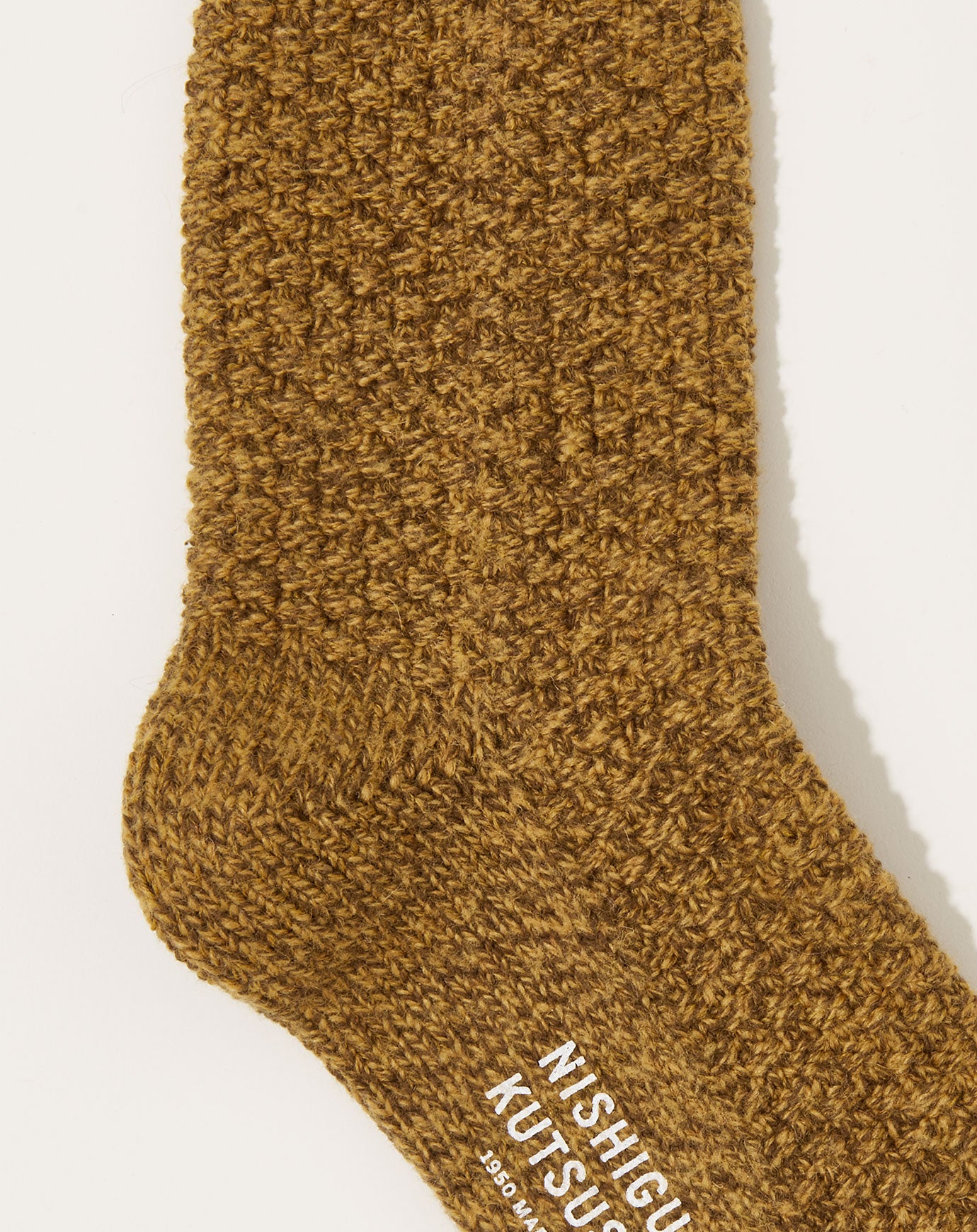 Nishiguchi Kutsushita Wool Cotton Boot Socks in Mustard