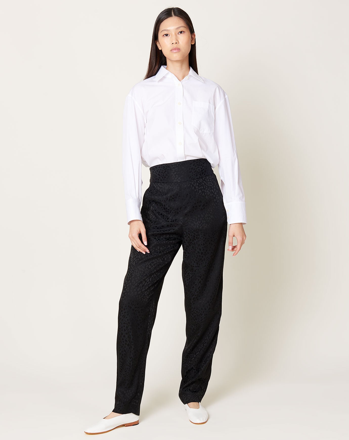 Rachel Comey Bammy Pant in Black Leopard Jacquard