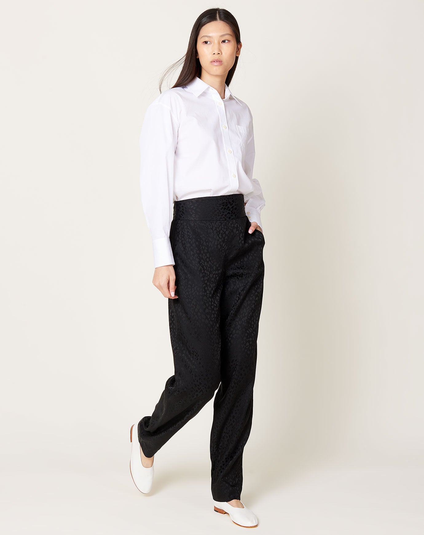 Rachel Comey Bammy Pant in Black Leopard Jacquard