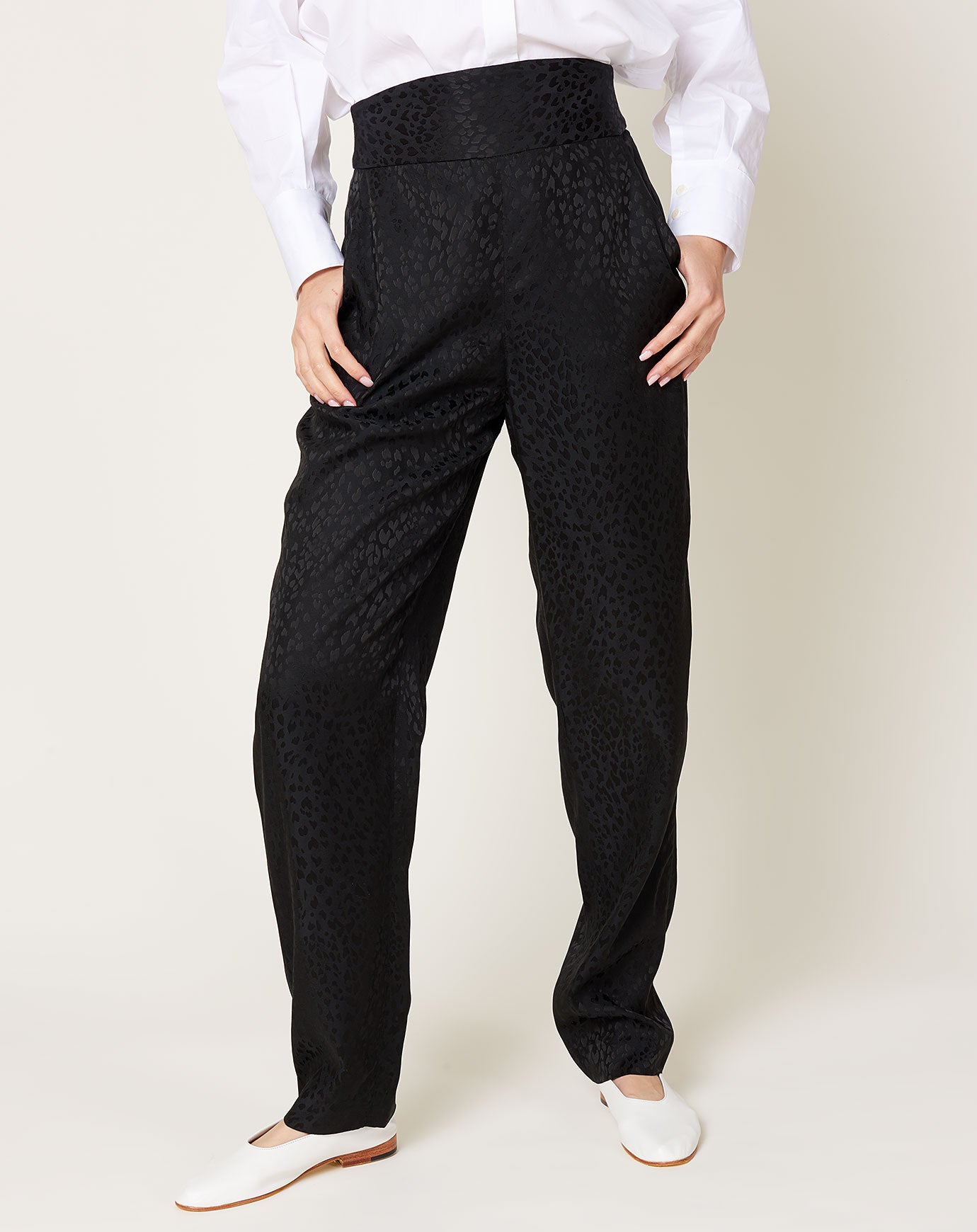 Rachel Comey Bammy Pant in Black Leopard Jacquard