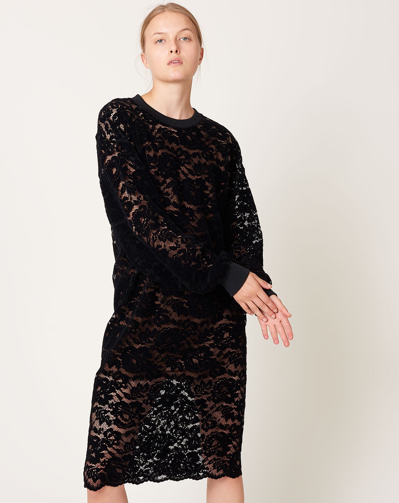 Rachel Comey Britta Dress in Black Flock Lace