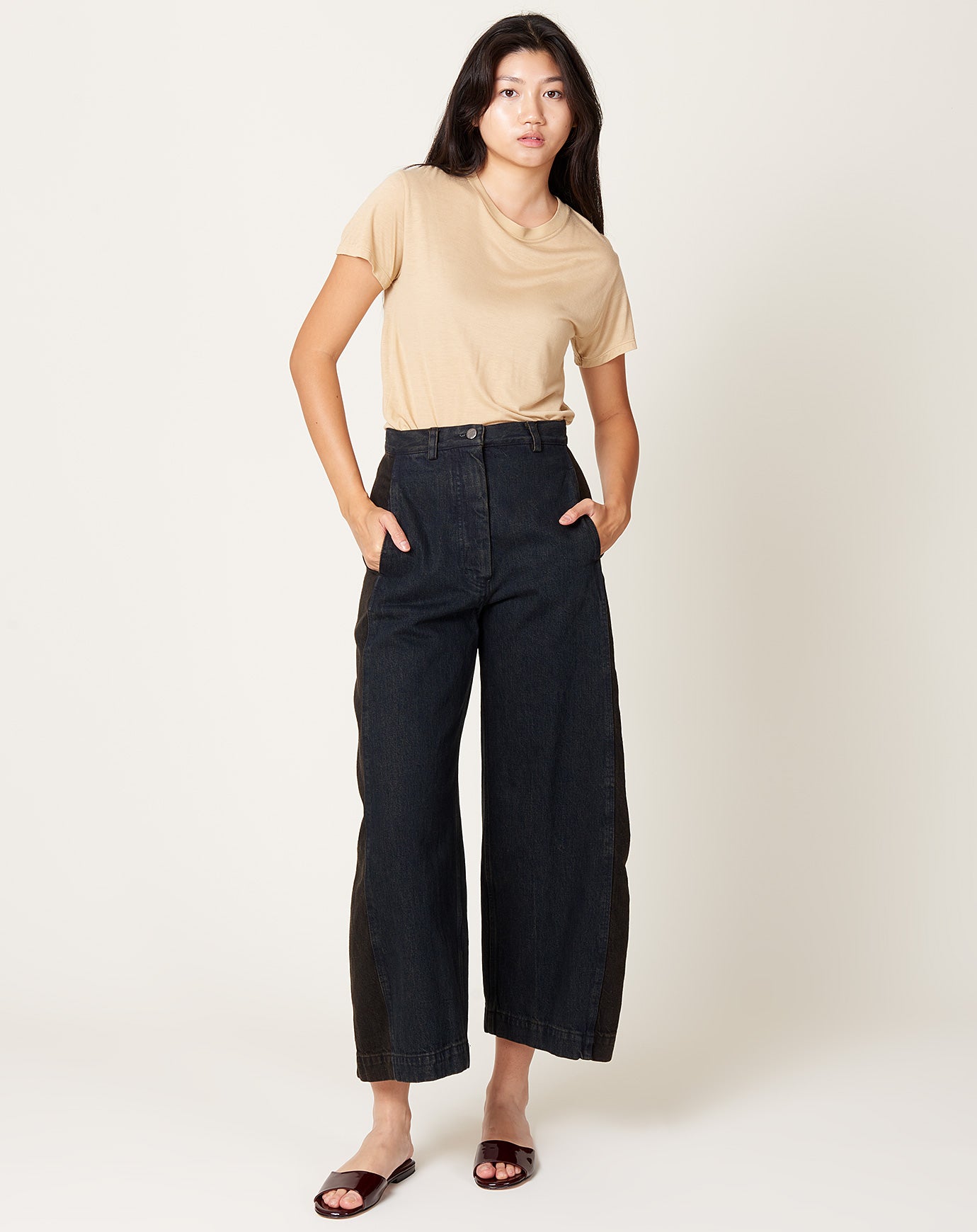 Rachel Comey Garra Pant in Brown Overdye Mission Denim