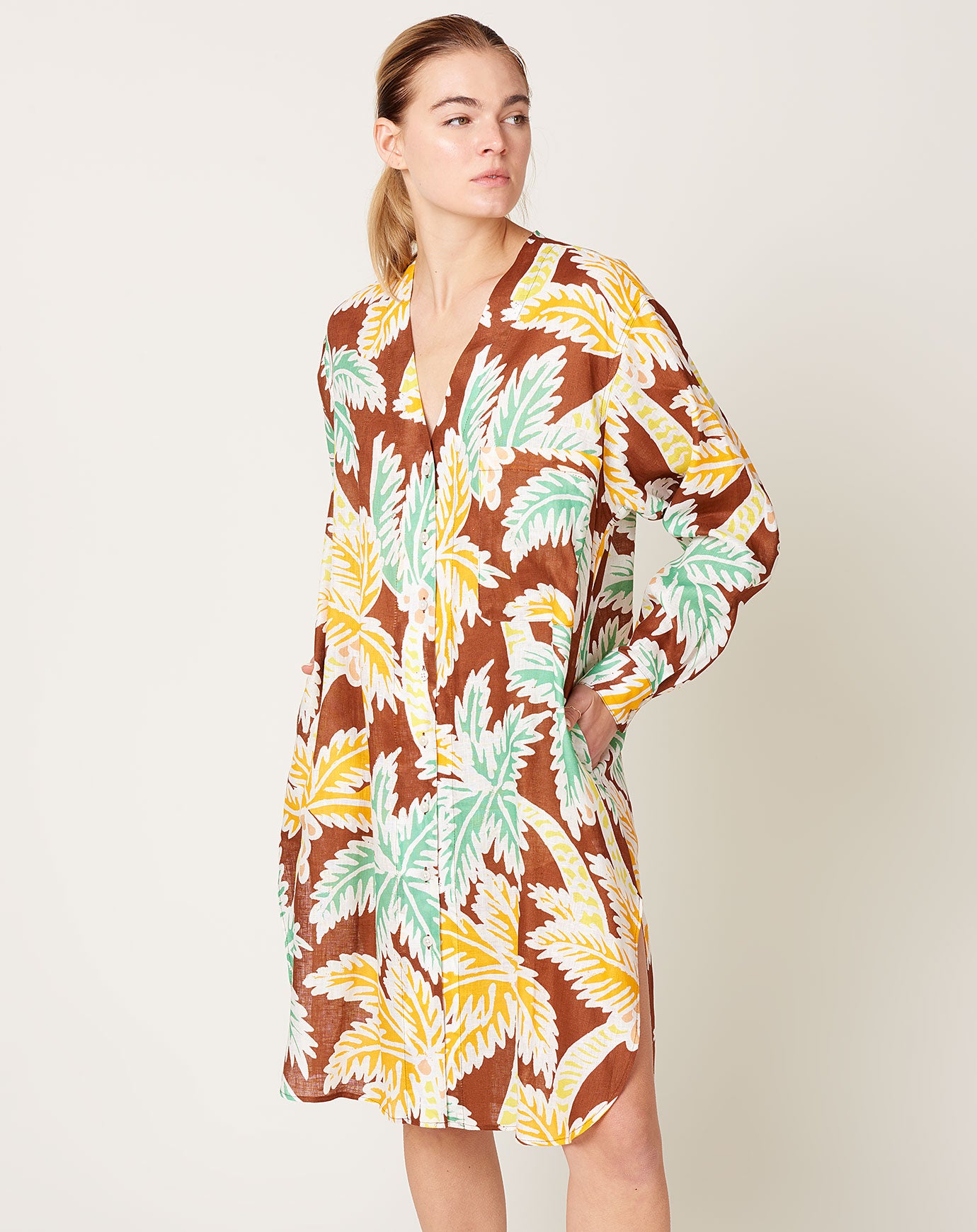 Rachel Comey Gita Dress in Brown Fenix Linen