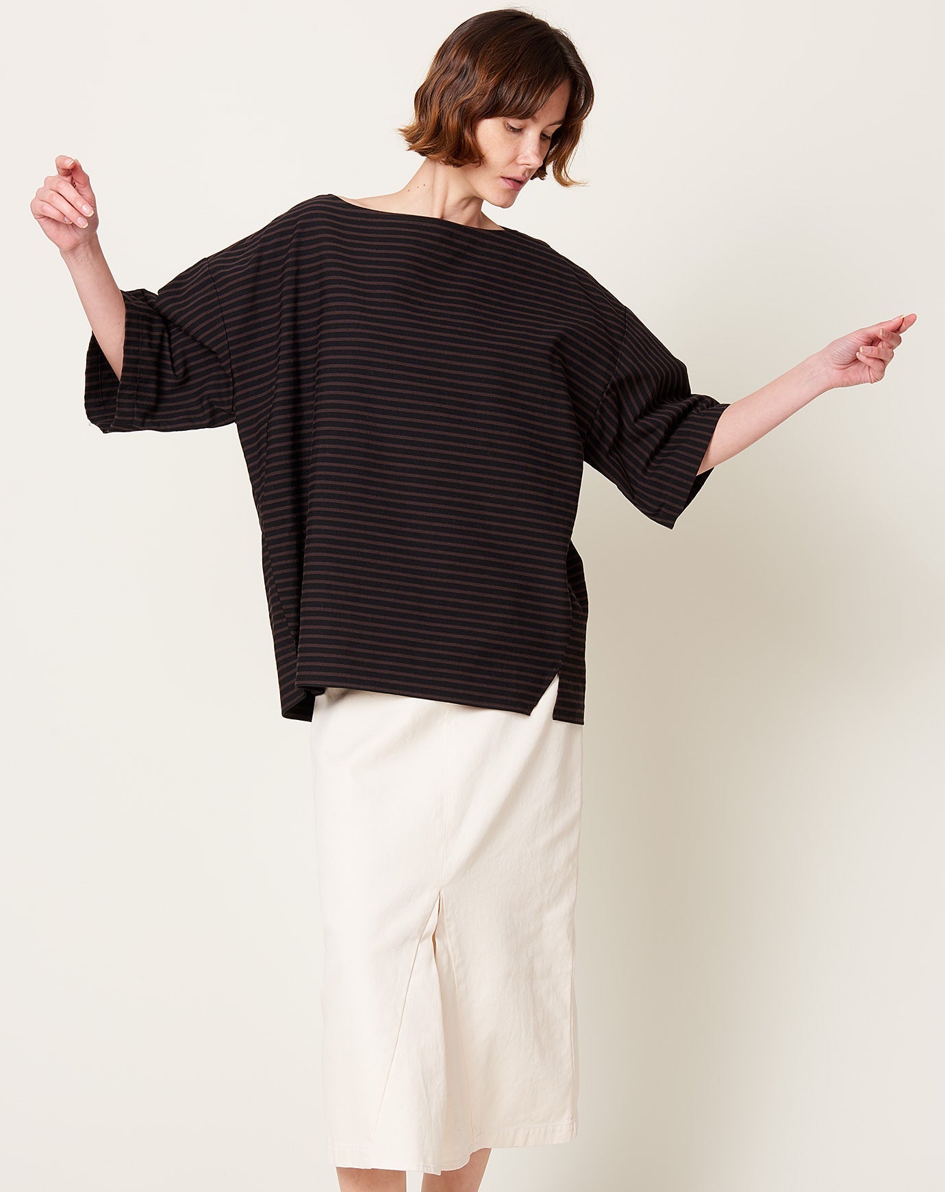 Rachel Comey Ode Top in Black Stripe Canvas