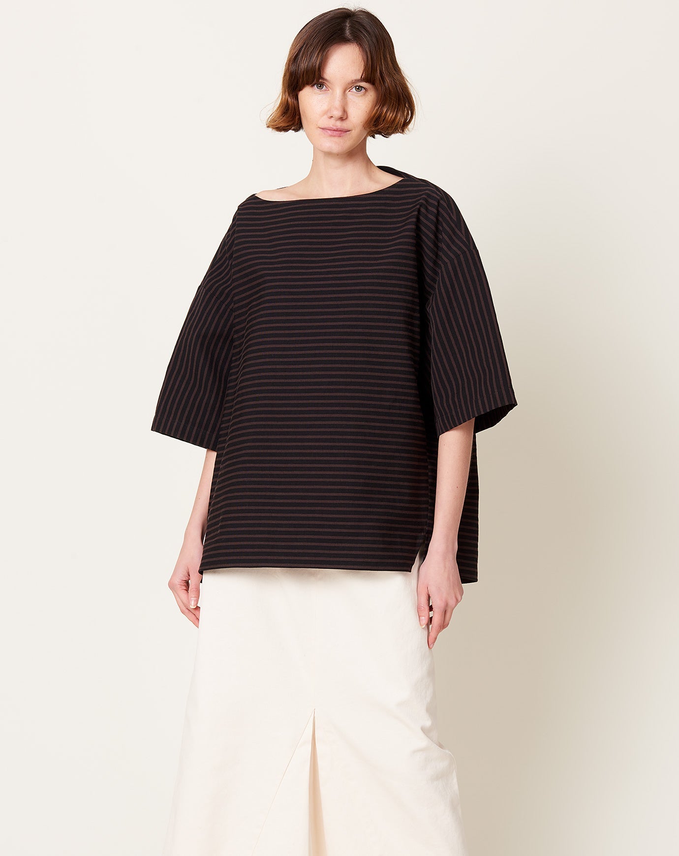 Rachel Comey Ode Top in Black Stripe Canvas