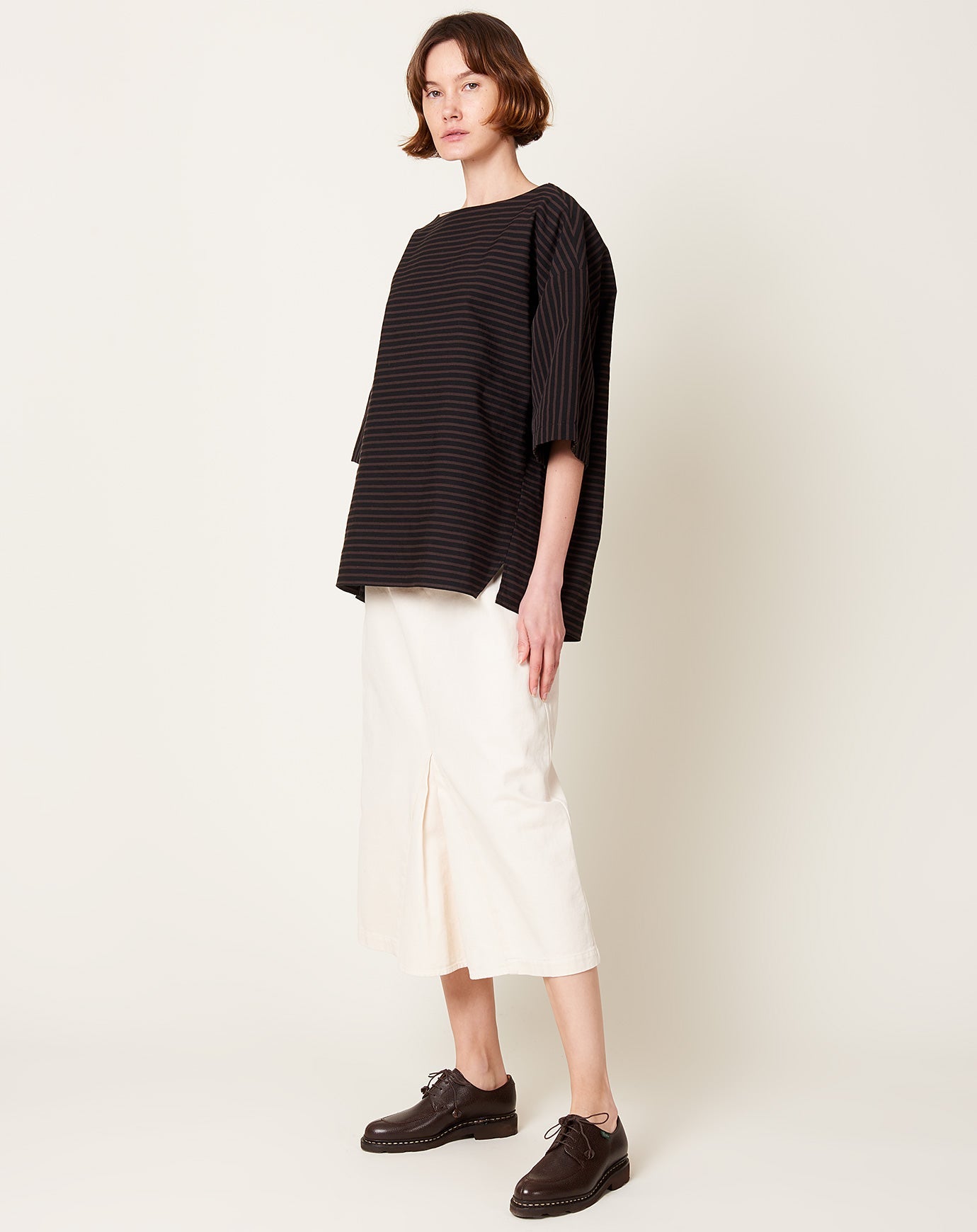 Rachel Comey Ode Top in Black Stripe Canvas