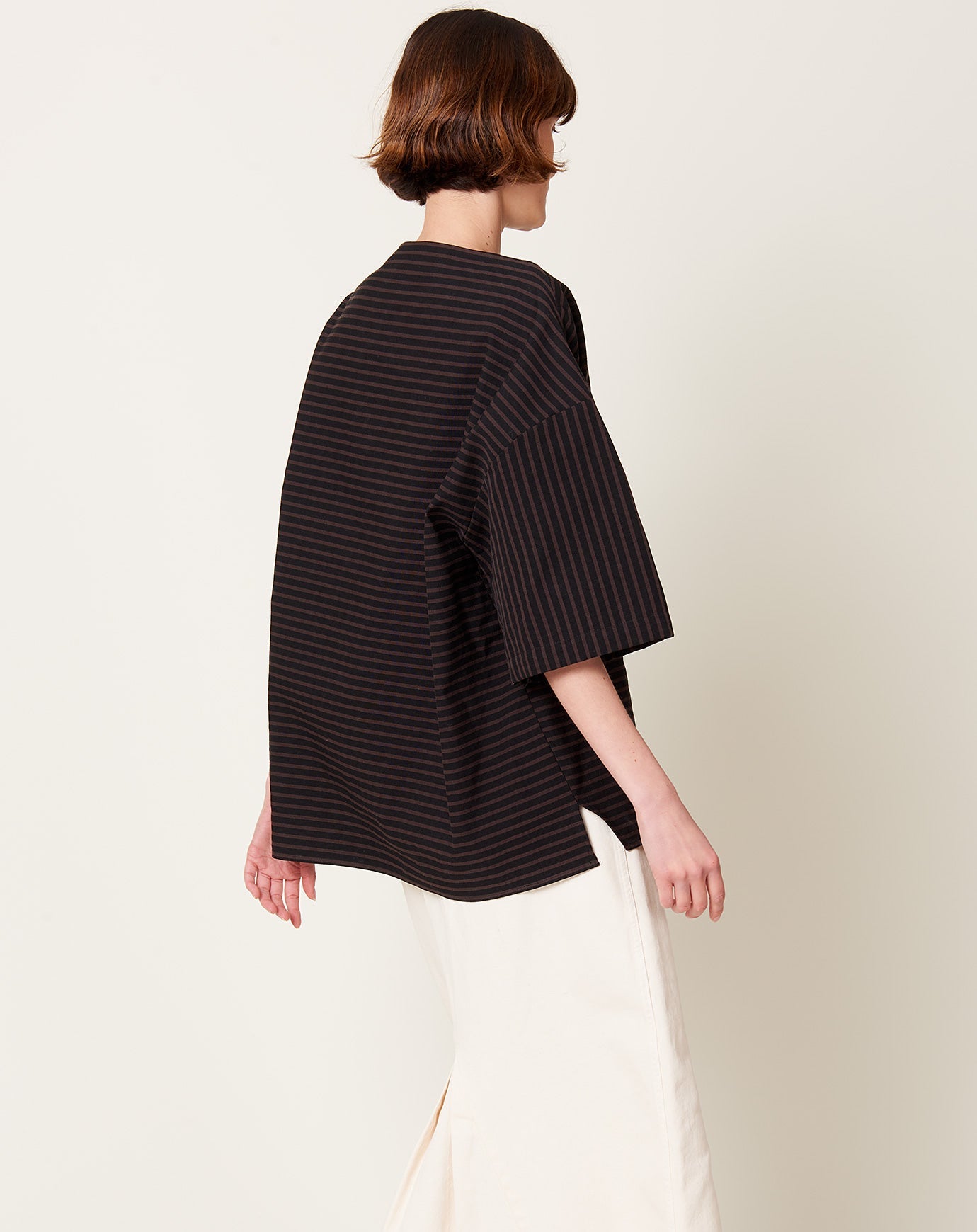 Rachel Comey Ode Top in Black Stripe Canvas