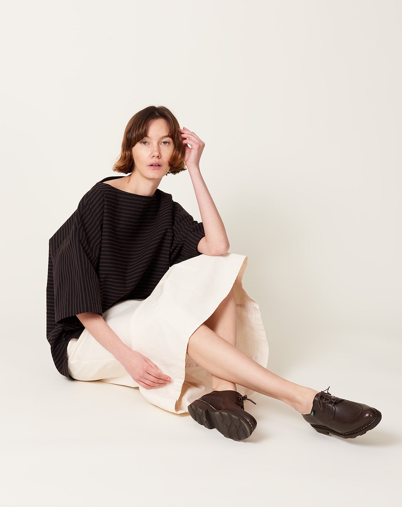 Rachel Comey Ode Top in Black Stripe Canvas