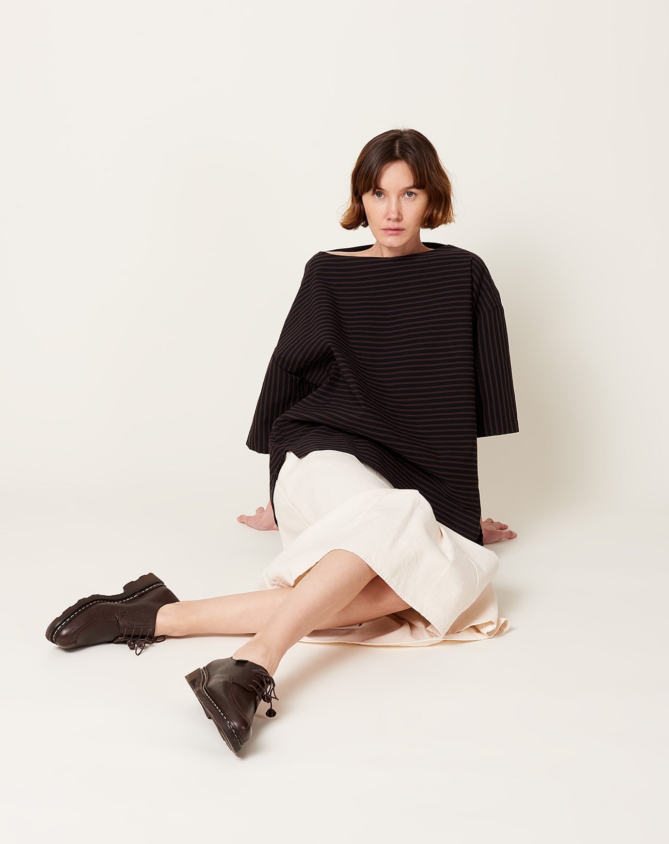 Rachel Comey Ode Top in Black Stripe Canvas