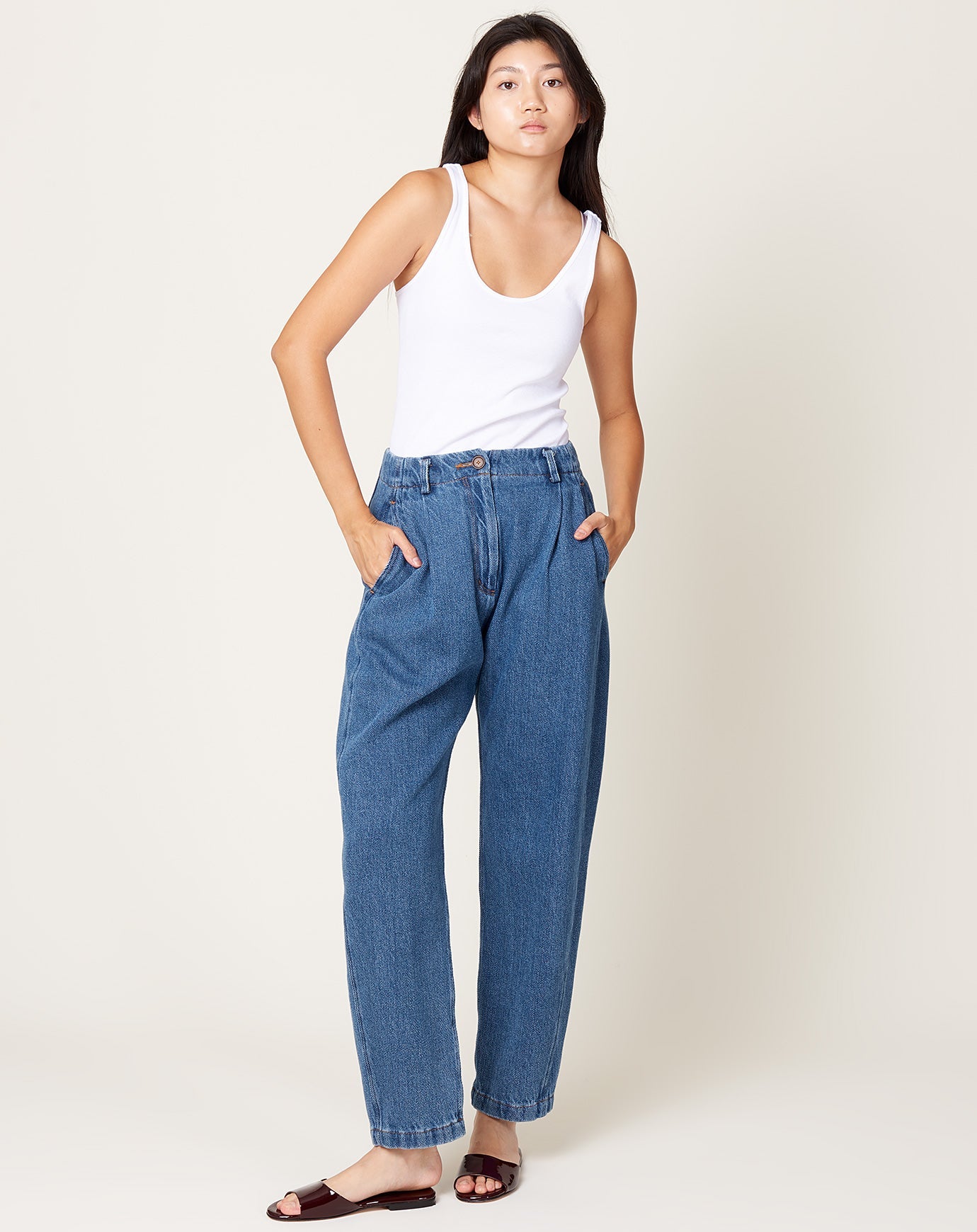 Rachel Comey Percy Pant in Indigo Washed Burbank Denim