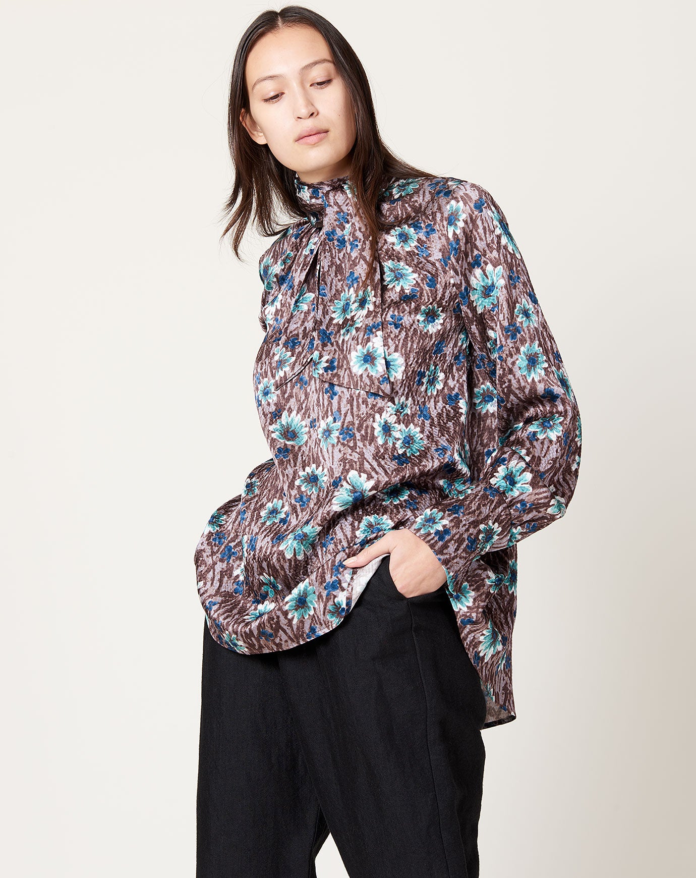 Rachel Comey Tie Rite Top in Brown Daisy