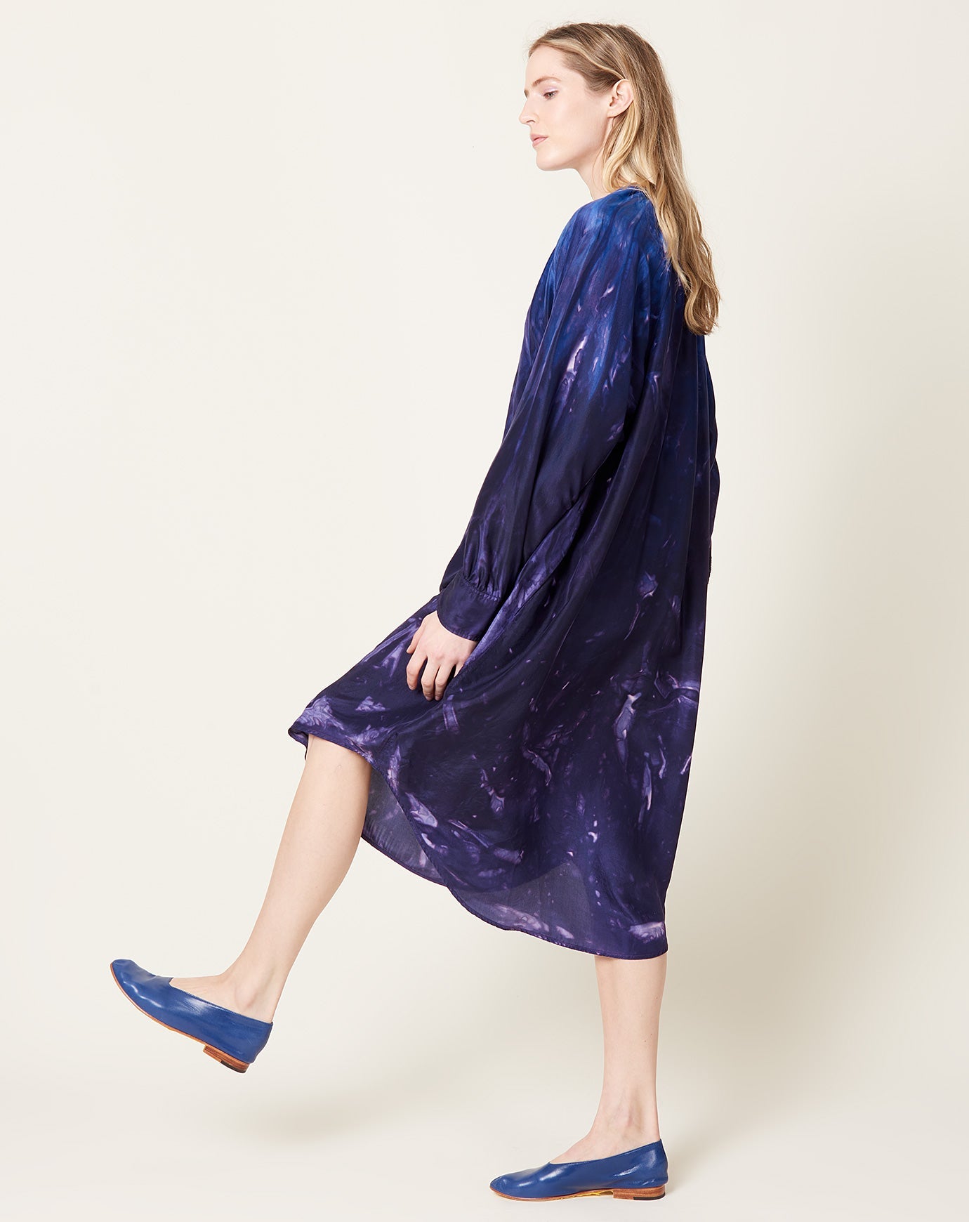 Raquel Allegra Poet Dress in Midnight