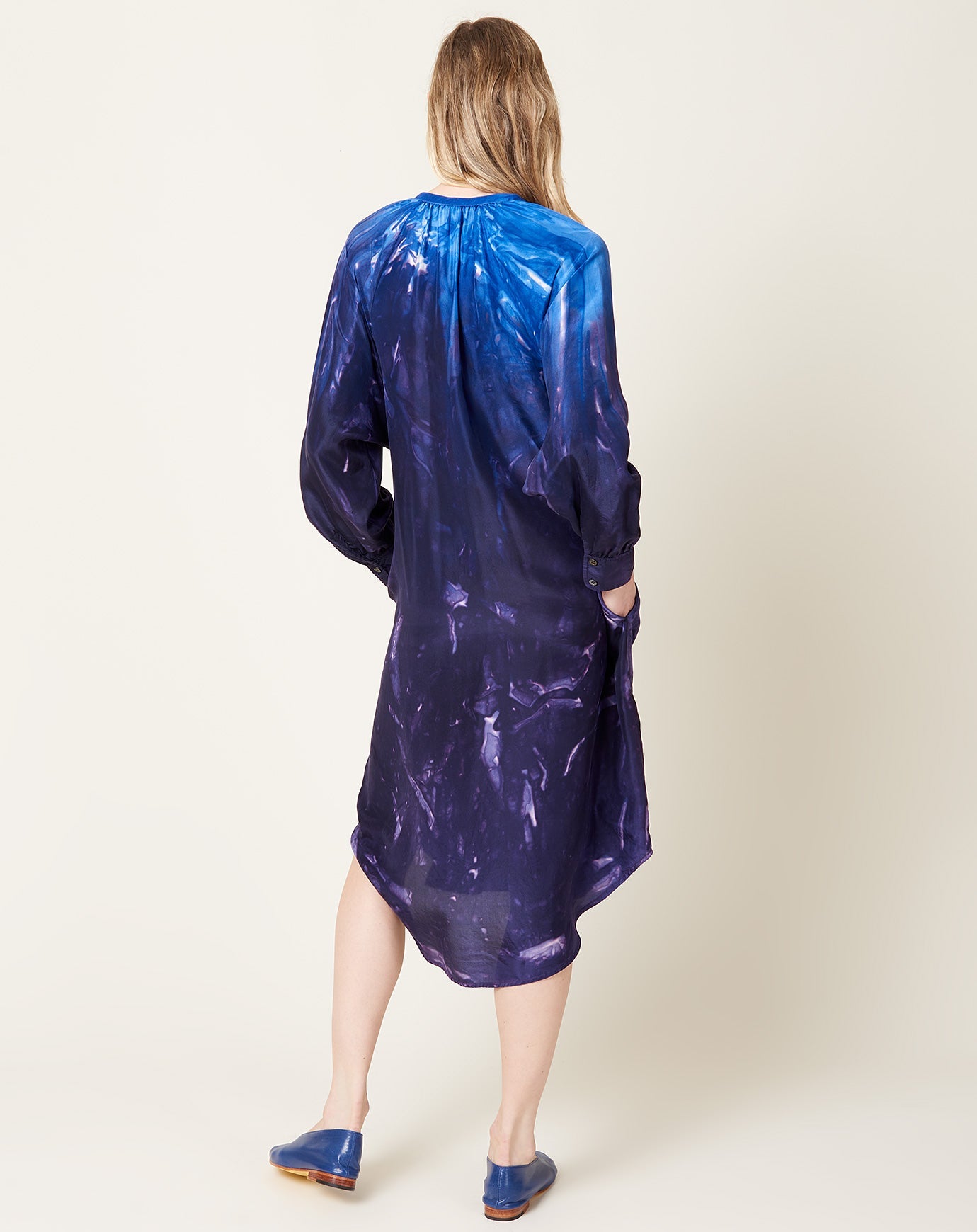 Raquel Allegra Poet Dress in Midnight