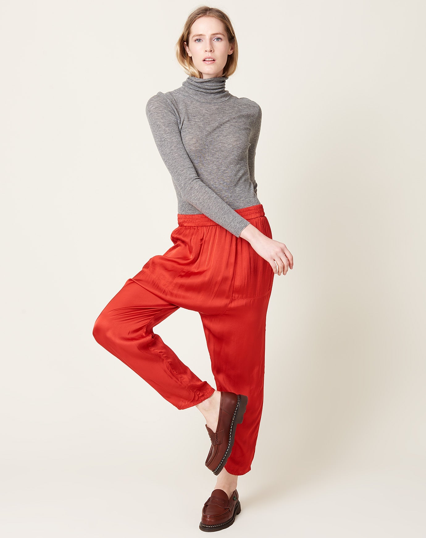 Raquel Allegra Sunday Pant in Red