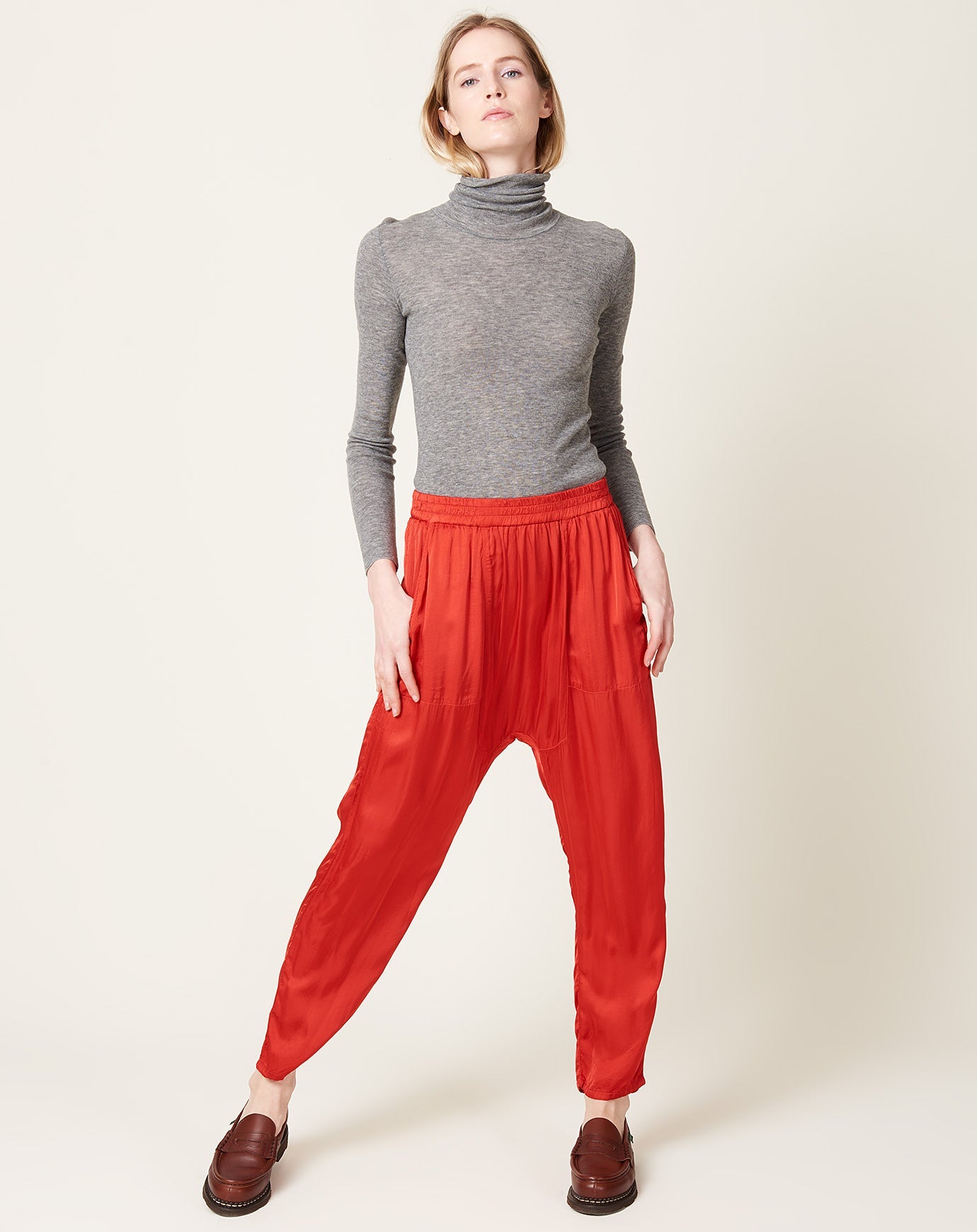 Raquel Allegra Sunday Pant in Red