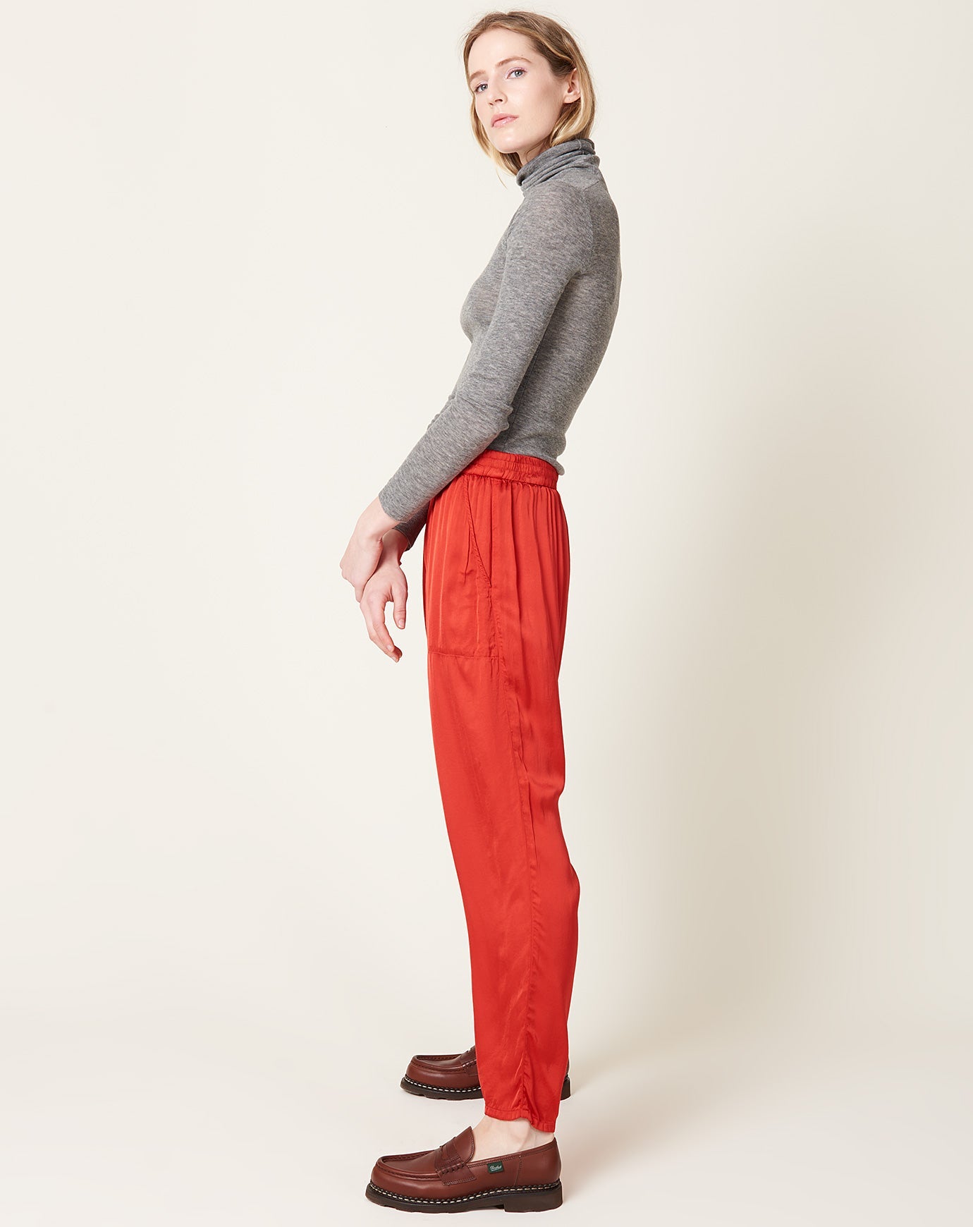 Raquel Allegra Sunday Pant in Red