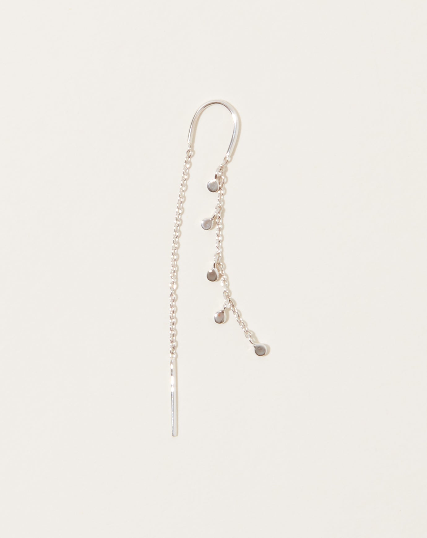 Scosha Fairy Bead Thread Through Earring in Silver