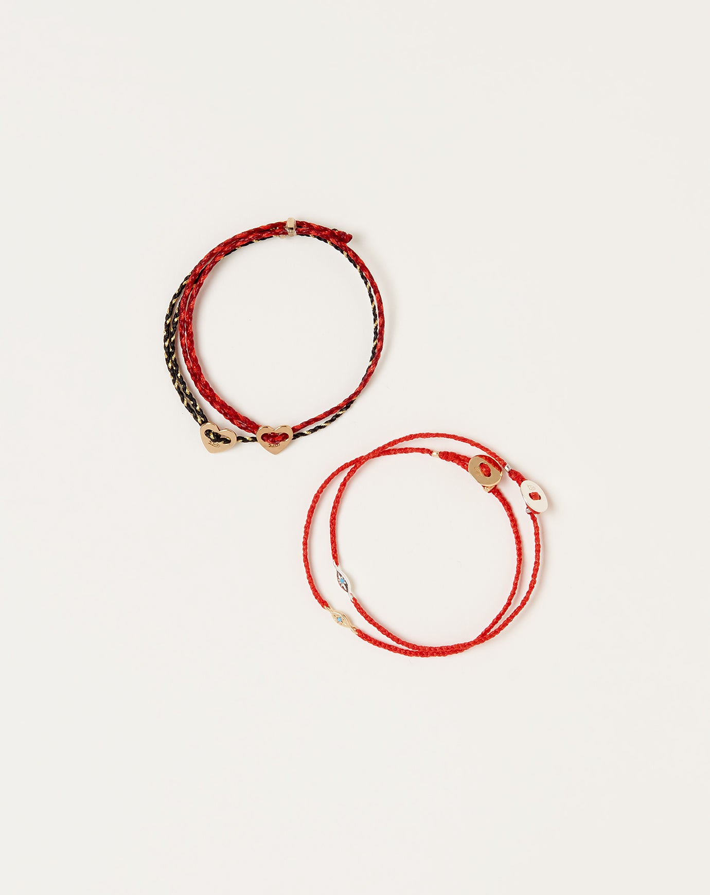 Scosha Gold Tiny Evil Eye Bracelet in Scarlet