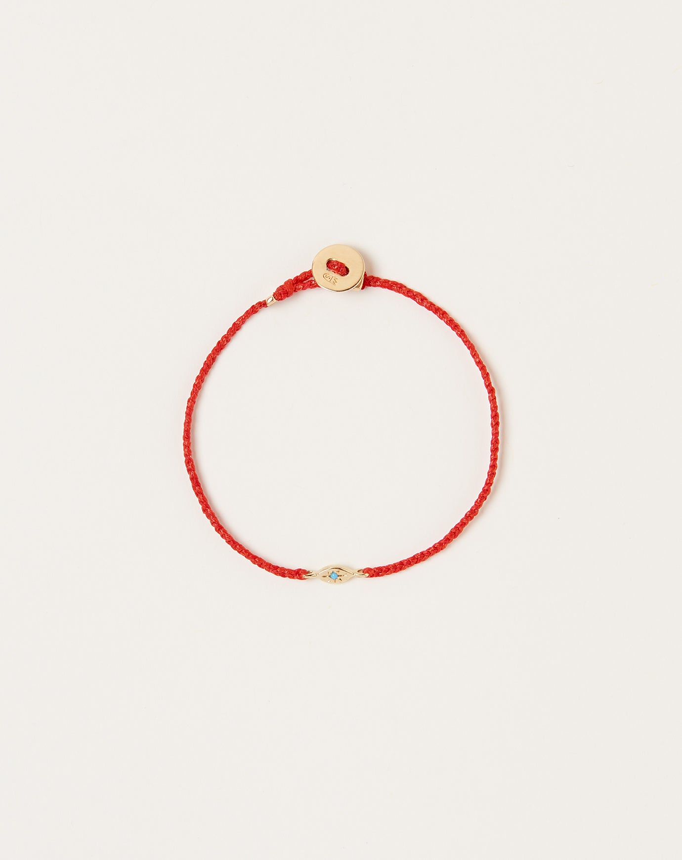 Scosha Gold Tiny Evil Eye Bracelet in Scarlet