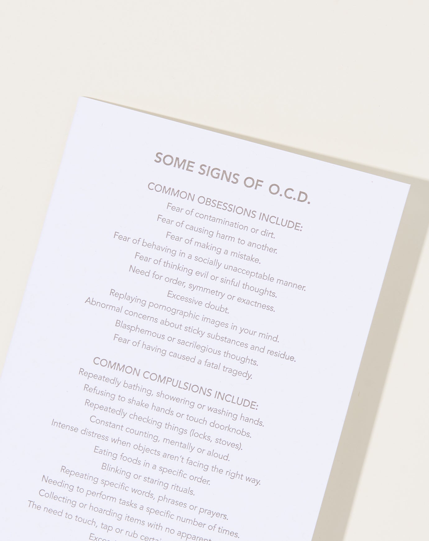 Set Editions OCD Card