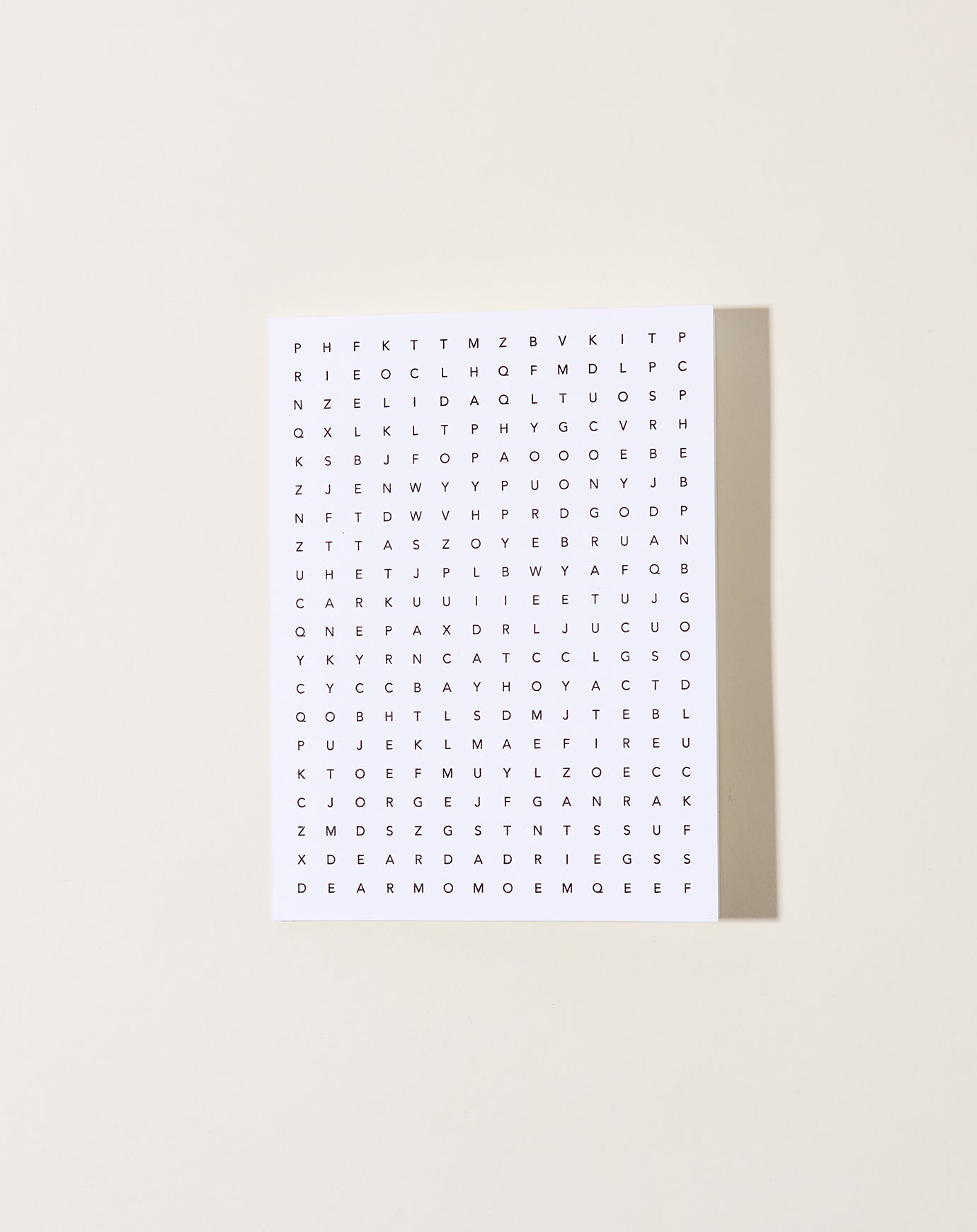 Set Editions Word Search Card