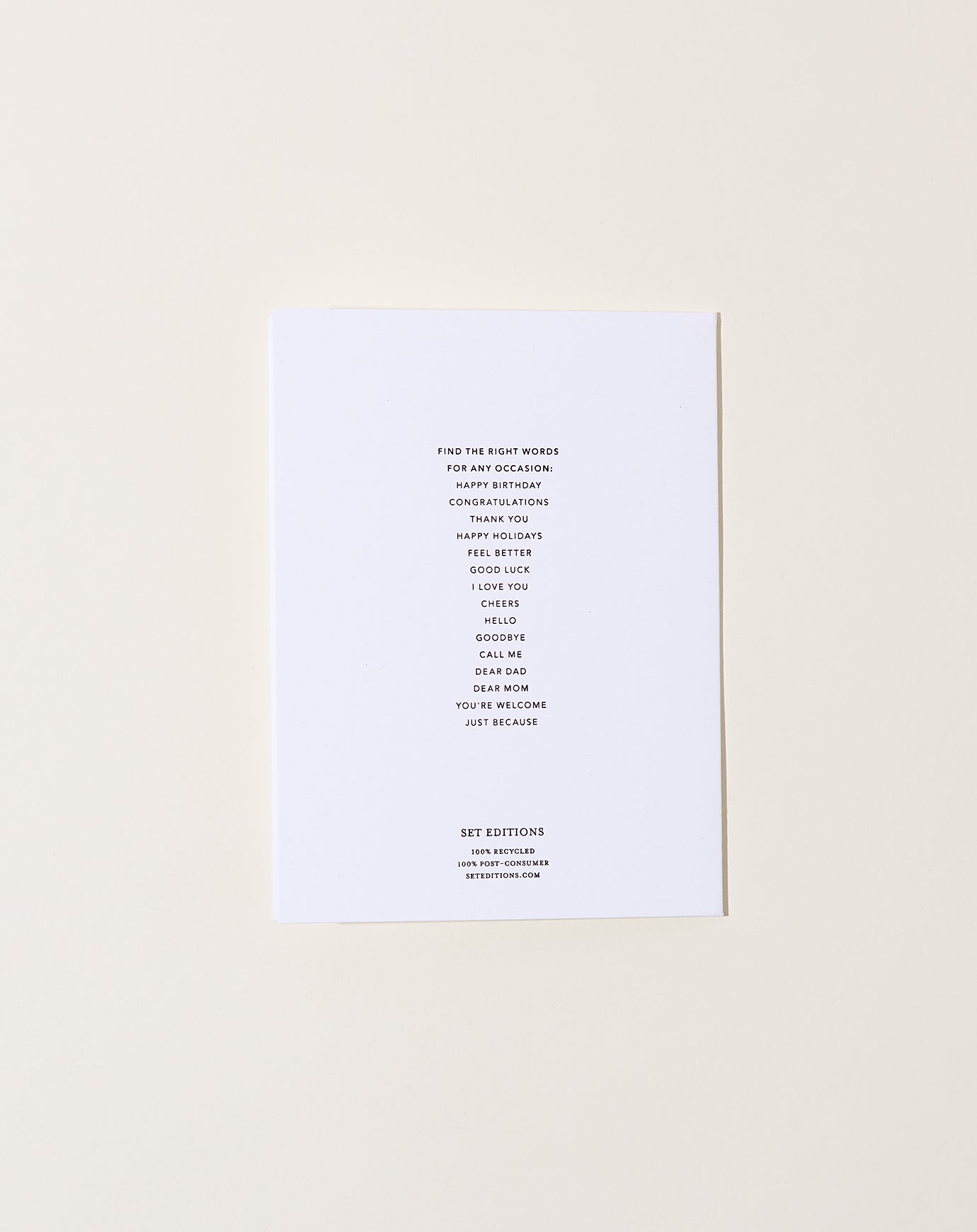 Set Editions Word Search Card