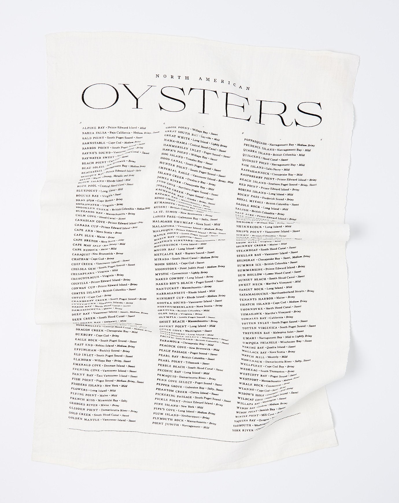 Sir Madam Oyster List Tea Towel