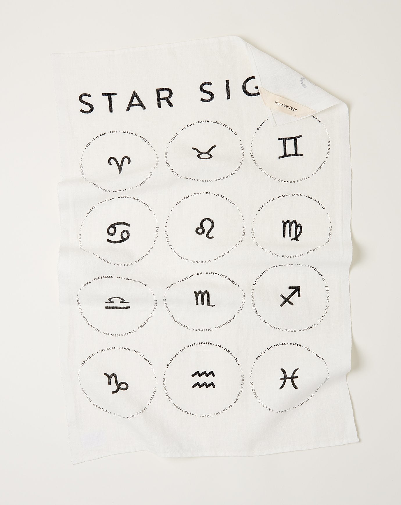 Sir Madam Star Signs Tea Towel