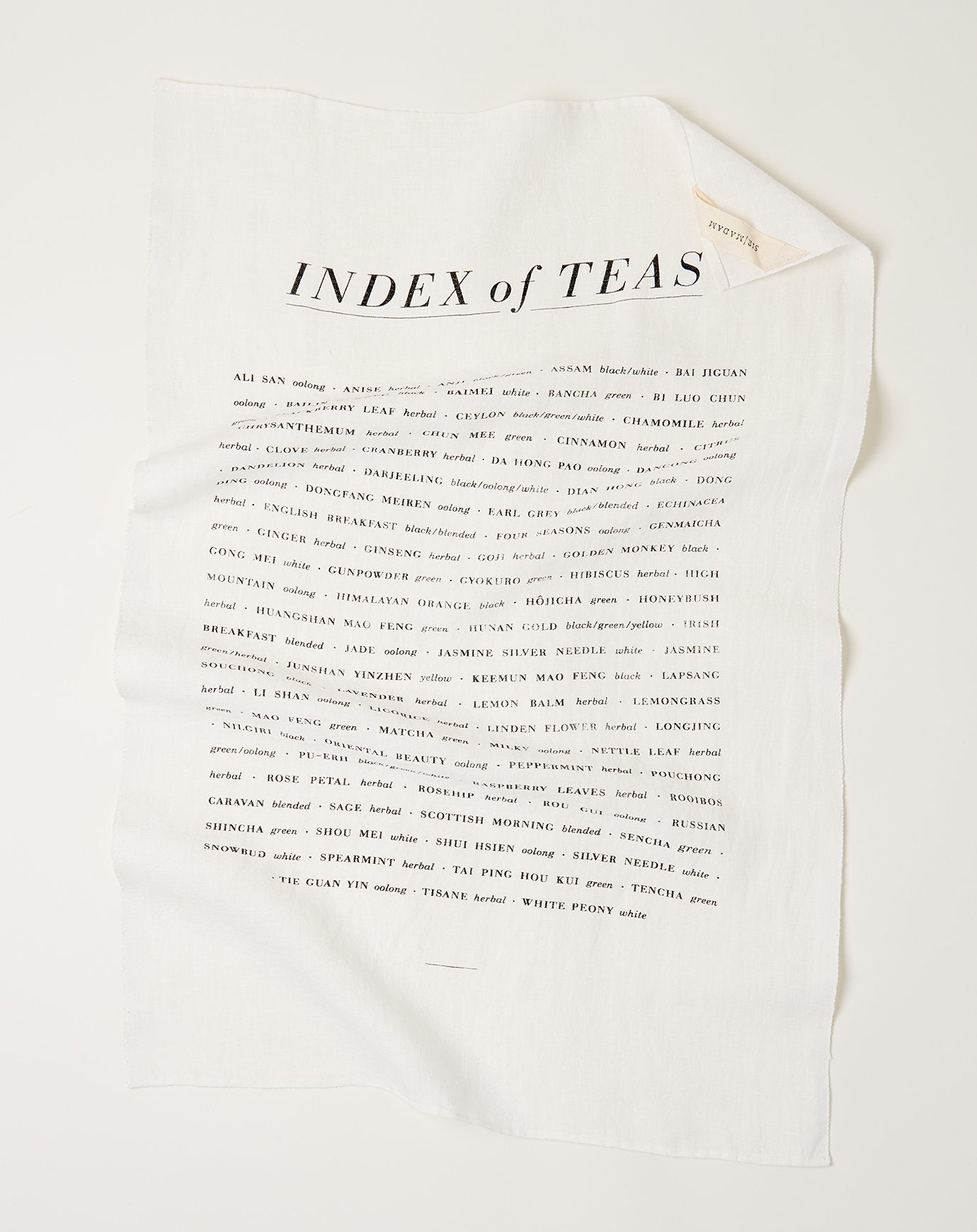 Sir Madam Tea List Tea Towel