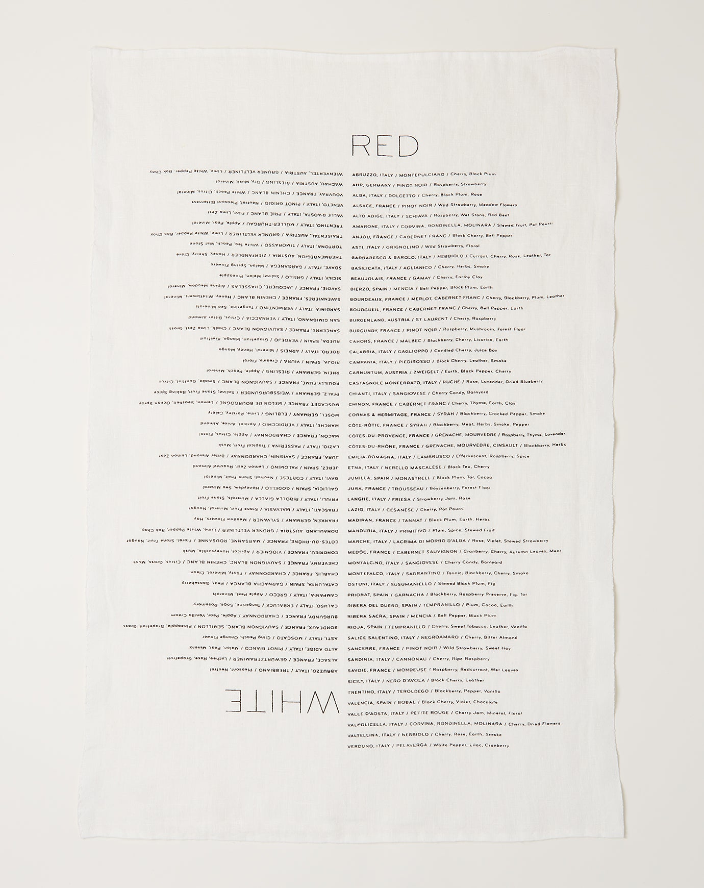 Sir Madam Wine List Tea Towel