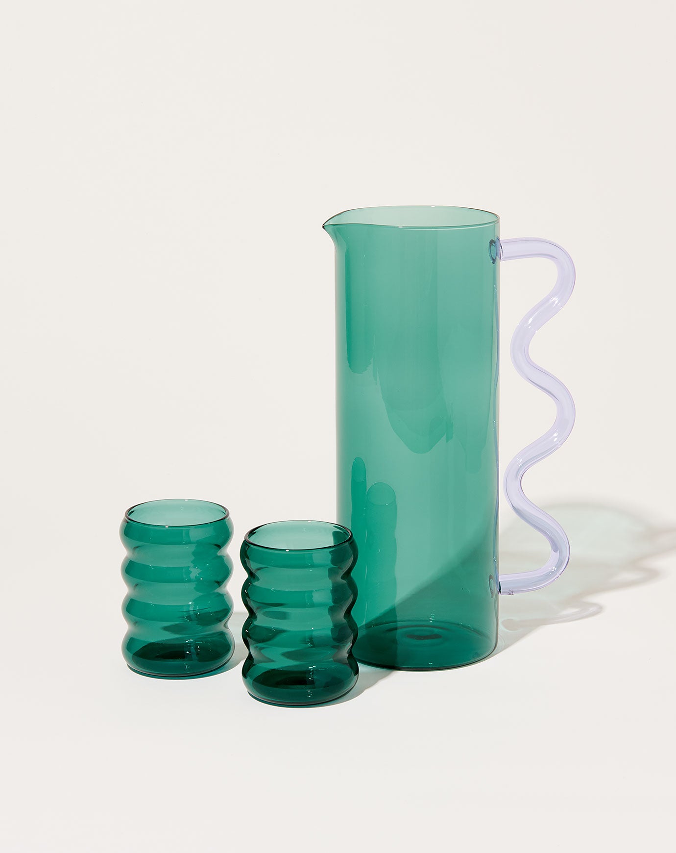 Sophie Lou Jacobsen Wave Pitcher in Teal with Lilac