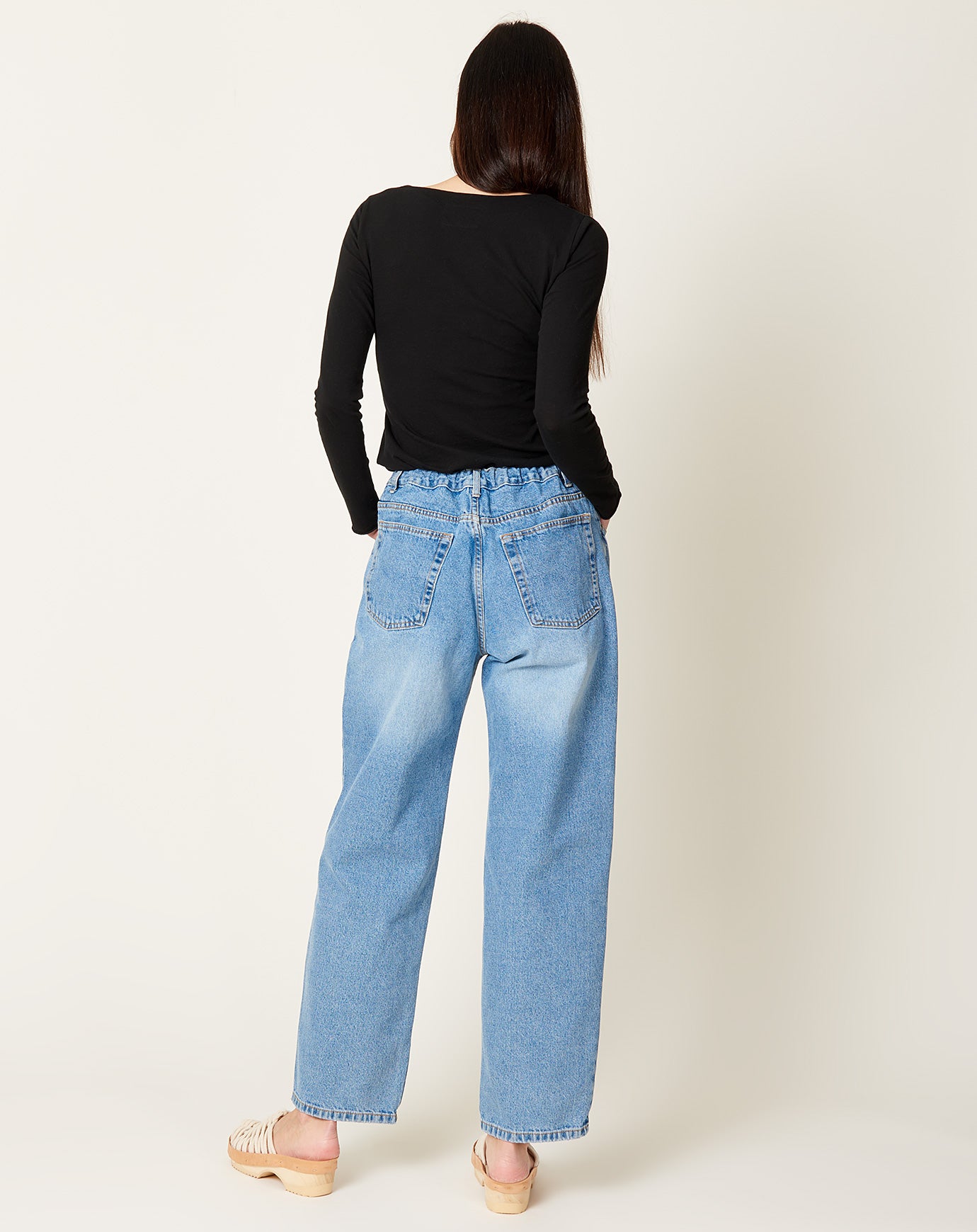 Sultan Wash Farmer Baggy Jeans in Sky Blue