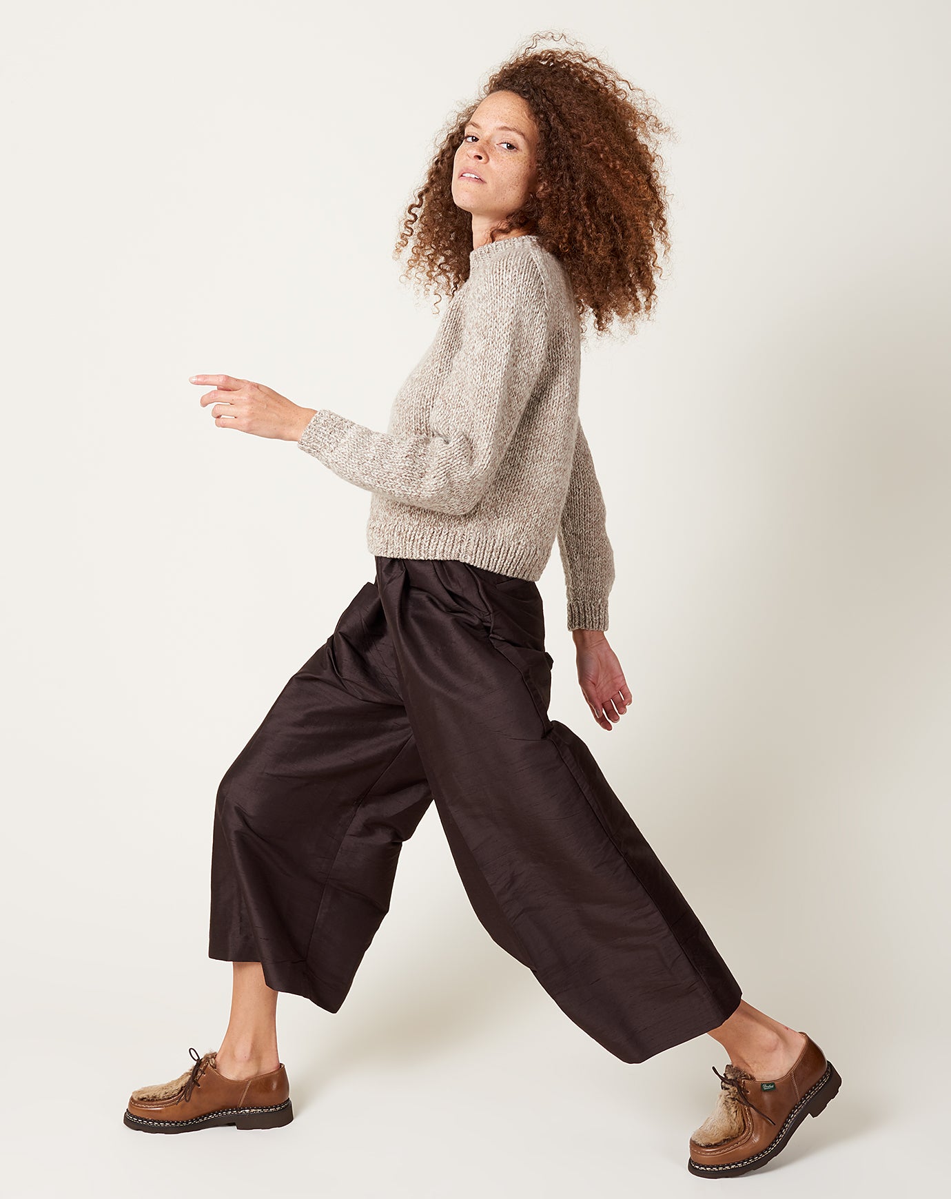 Worn Oldie Pant in Coffee Silk