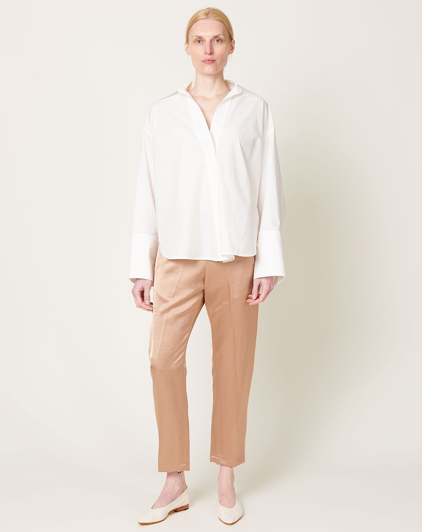 Zero + Maria Cornejo Slim Elli Pant in Gold Doppio