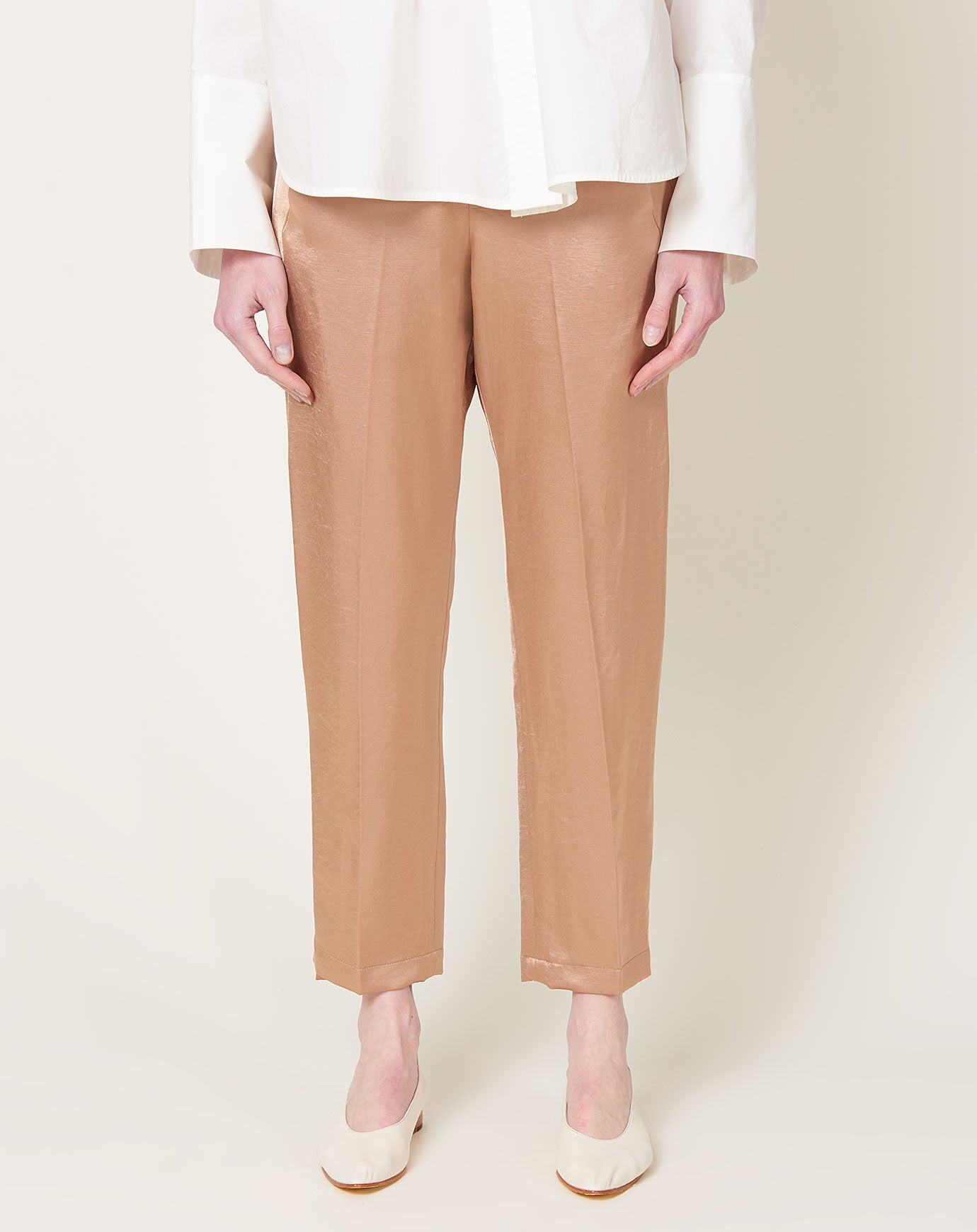 Zero + Maria Cornejo Slim Elli Pant in Gold Doppio